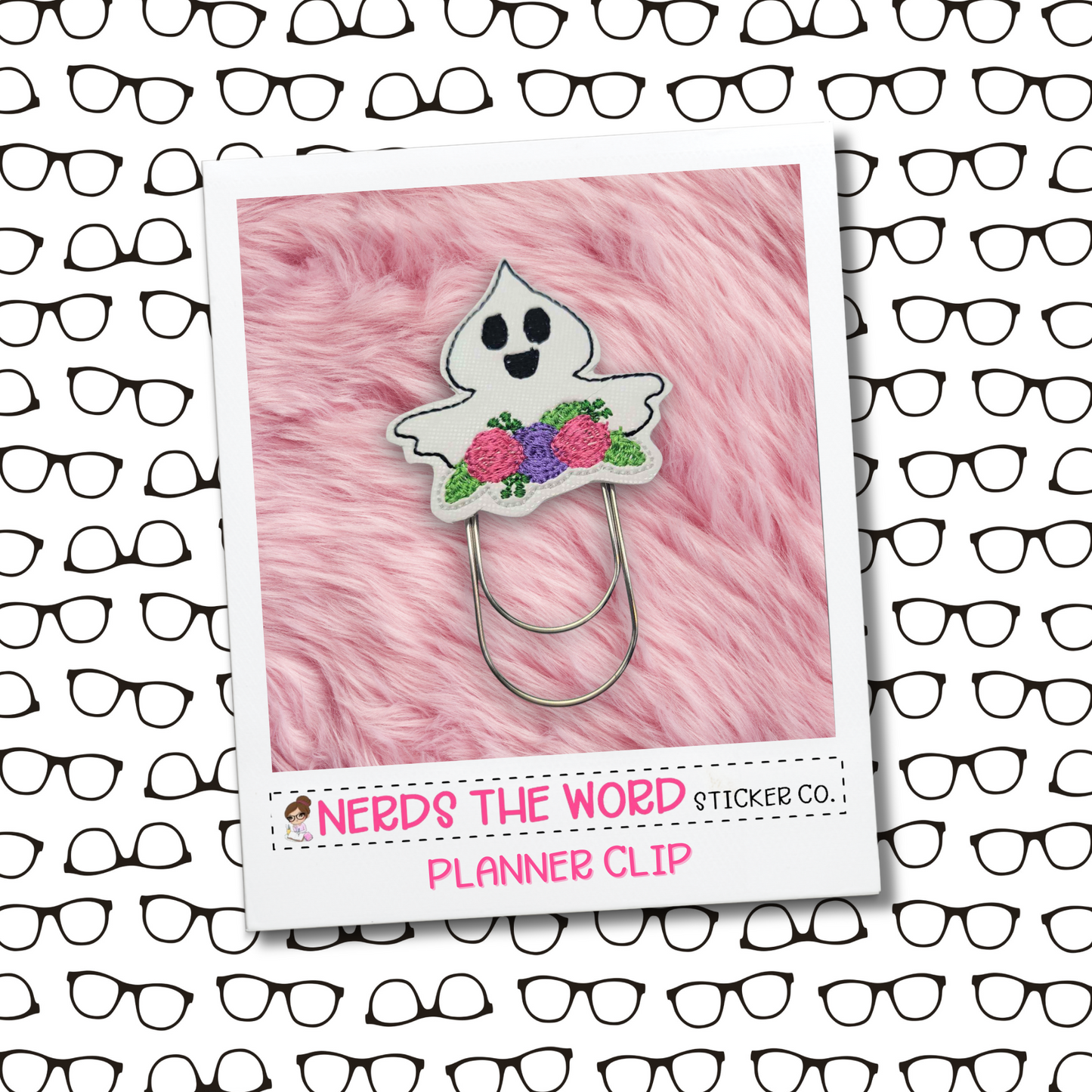 Flower Ghost Halloween Planner Paper Clip