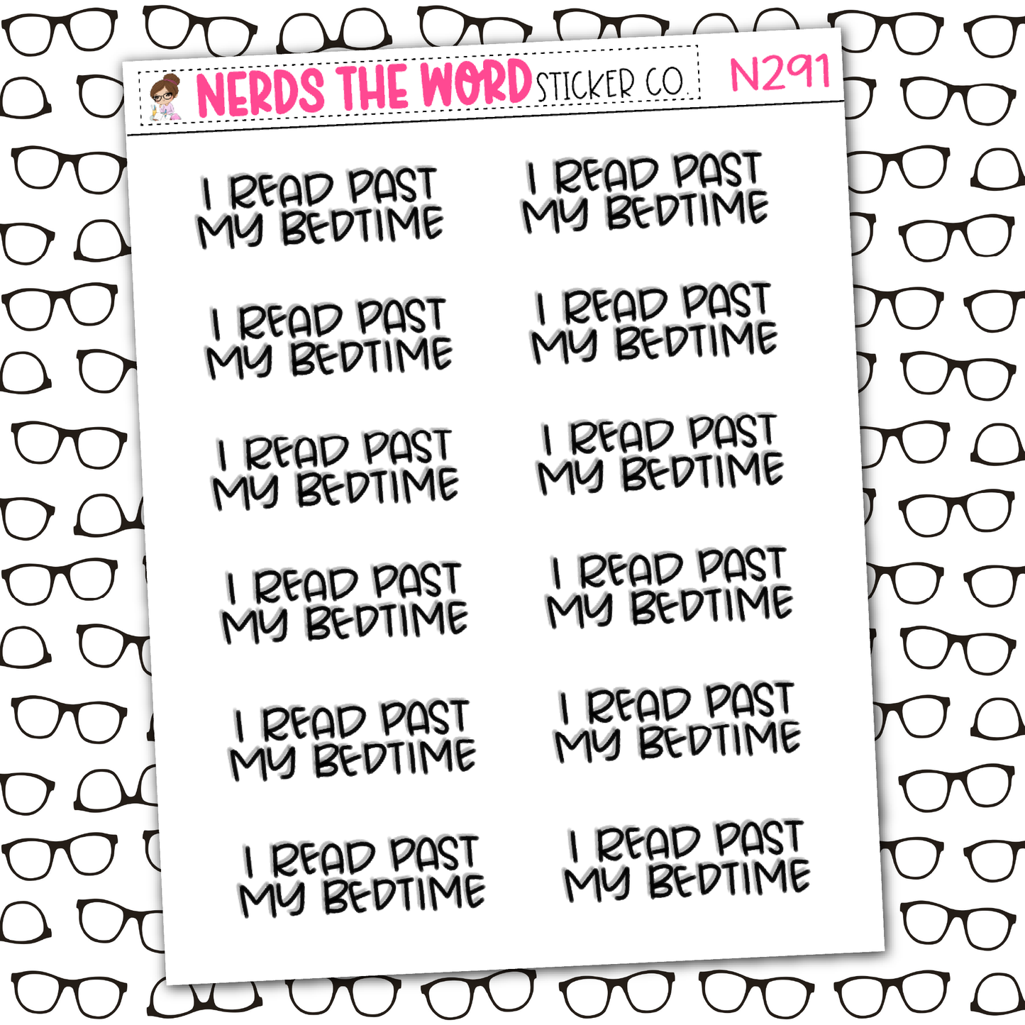 Past My Bedtime Sticker Sheet