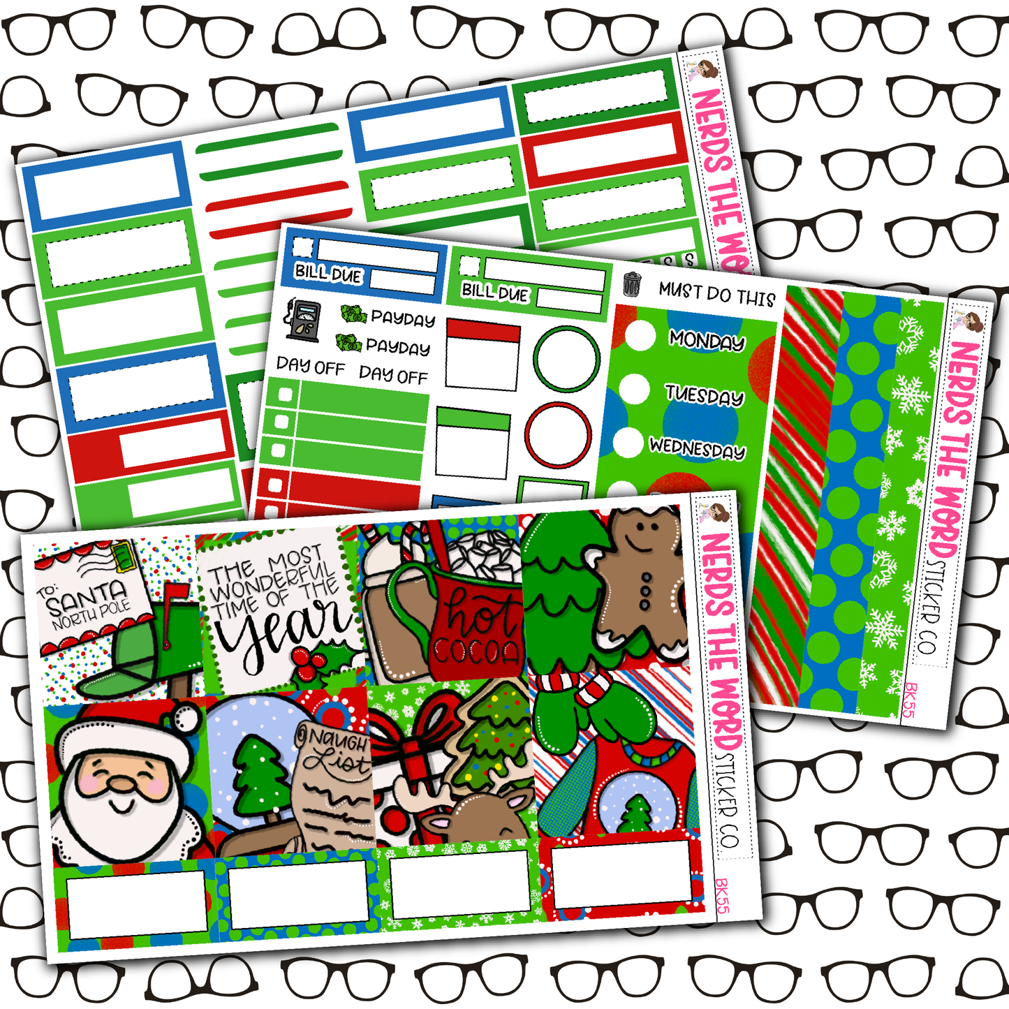 Classic Christmas Monthly, Weekly and or Journaling Sticker Kit