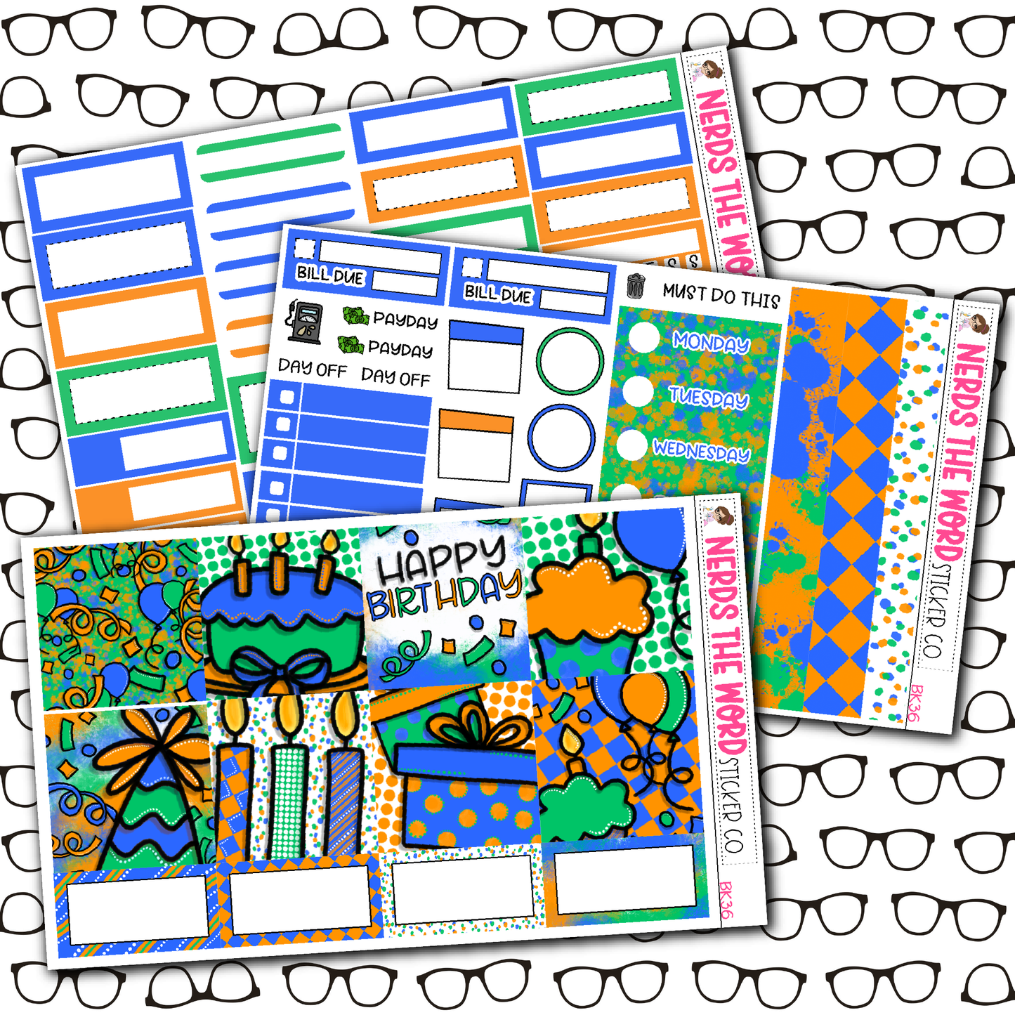 Dude Birthday Monthly, Weekly and or Journaling Sticker Kit