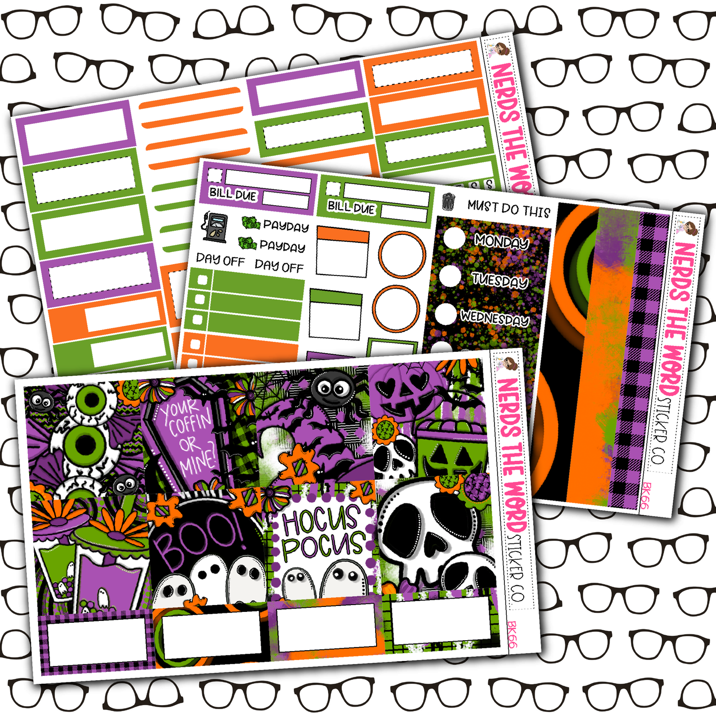 Spooky Season Monthly, Weekly and or Journaling Sticker Kit