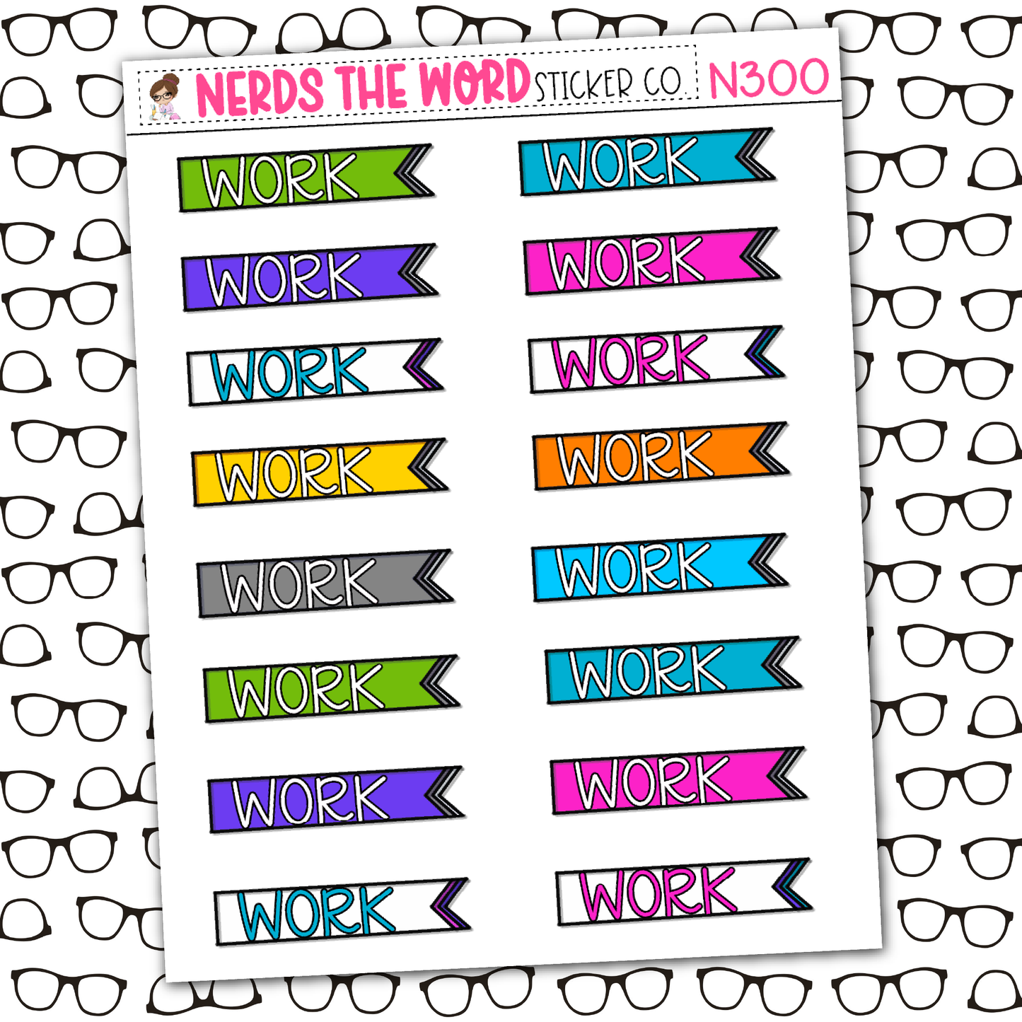 Work Flag Sticker Sheet