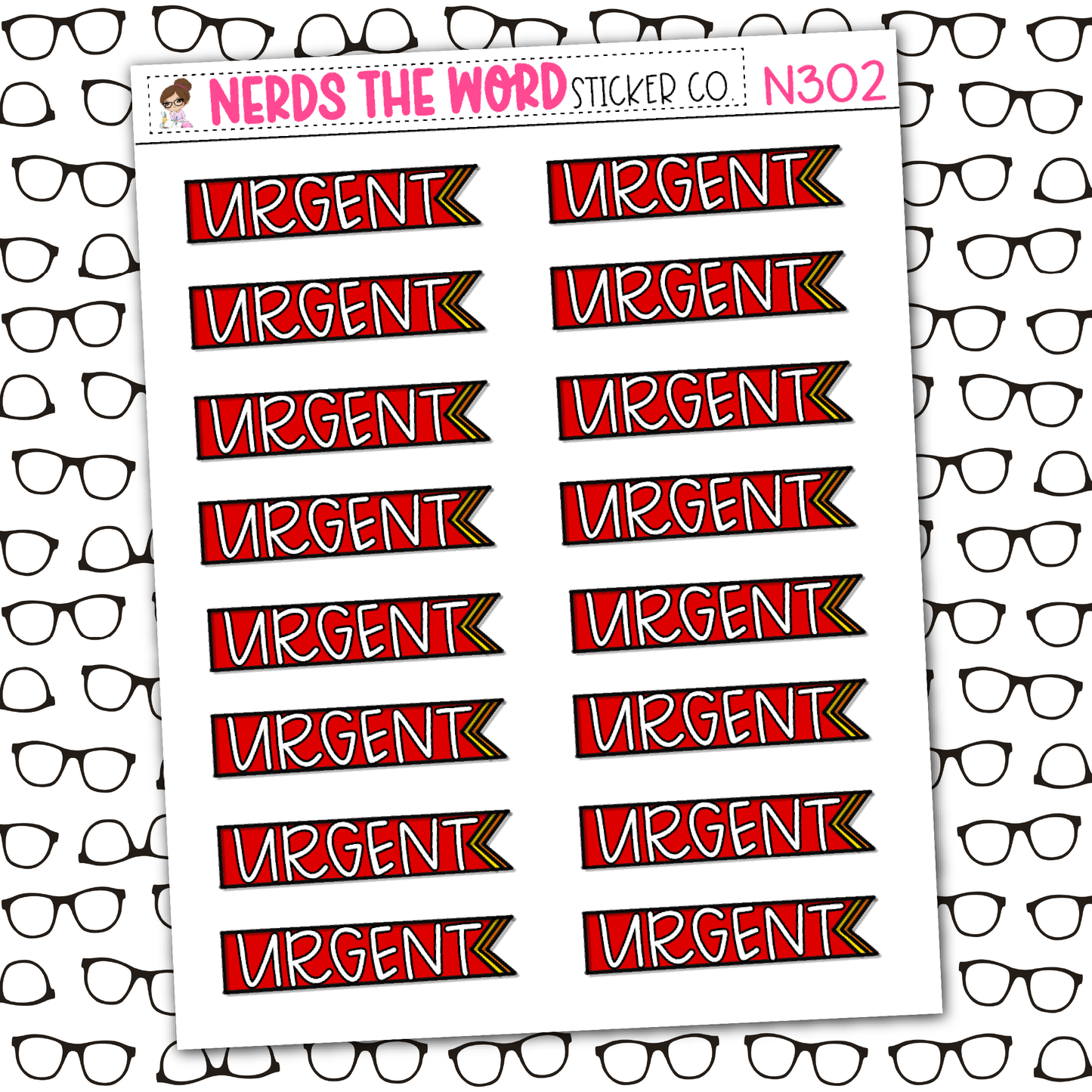 Urgent Flag Sticker Sheet