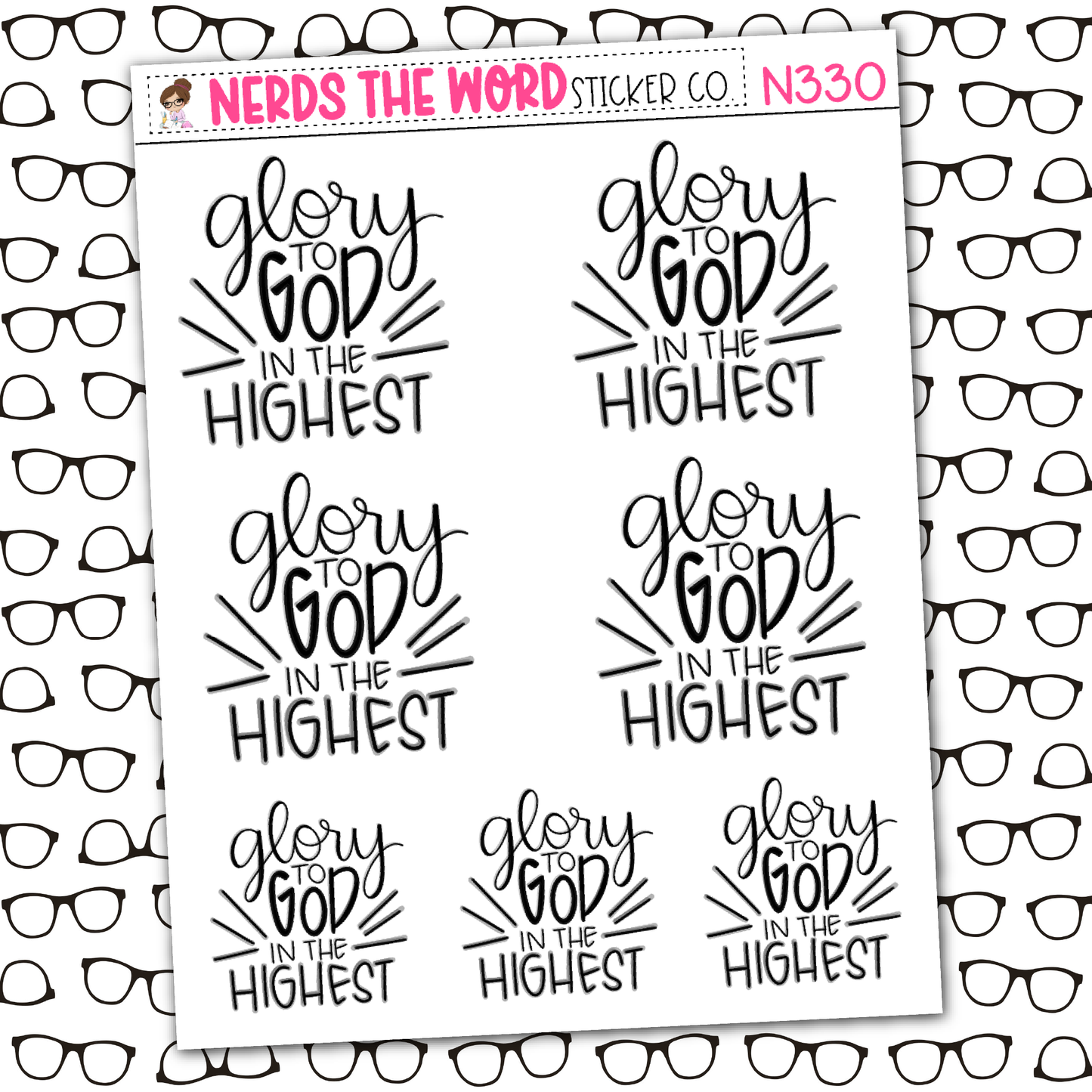 Glory to God Sticker Sheet