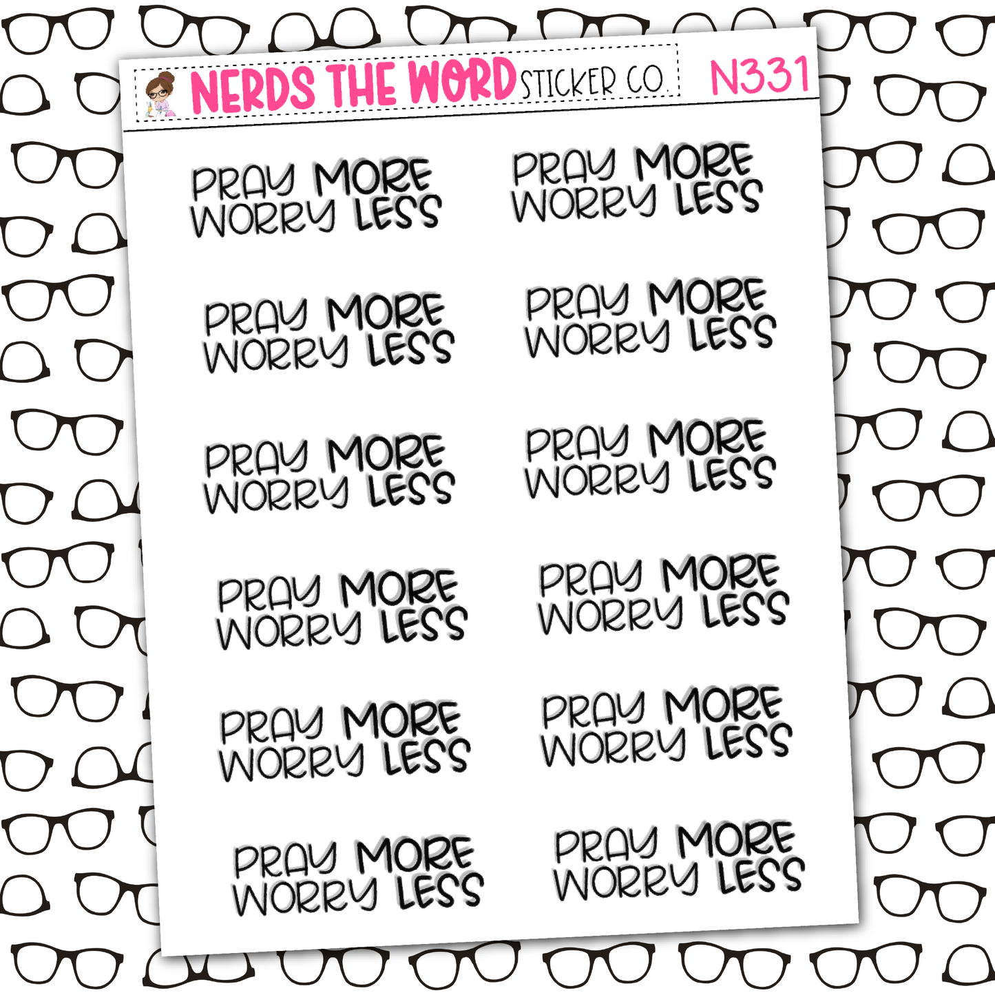 Pray More Sticker Sheet