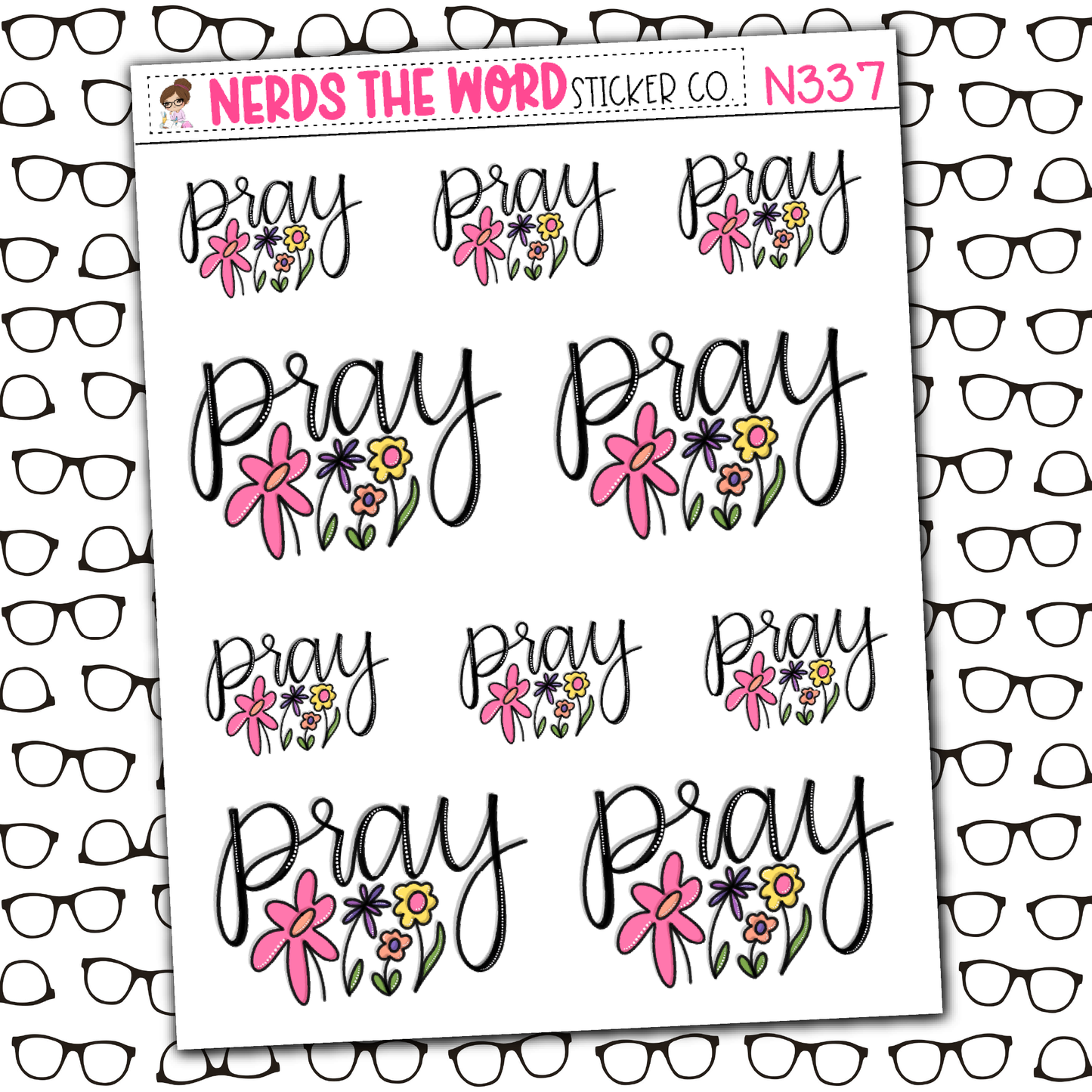 Floral Pray Sticker Sheet