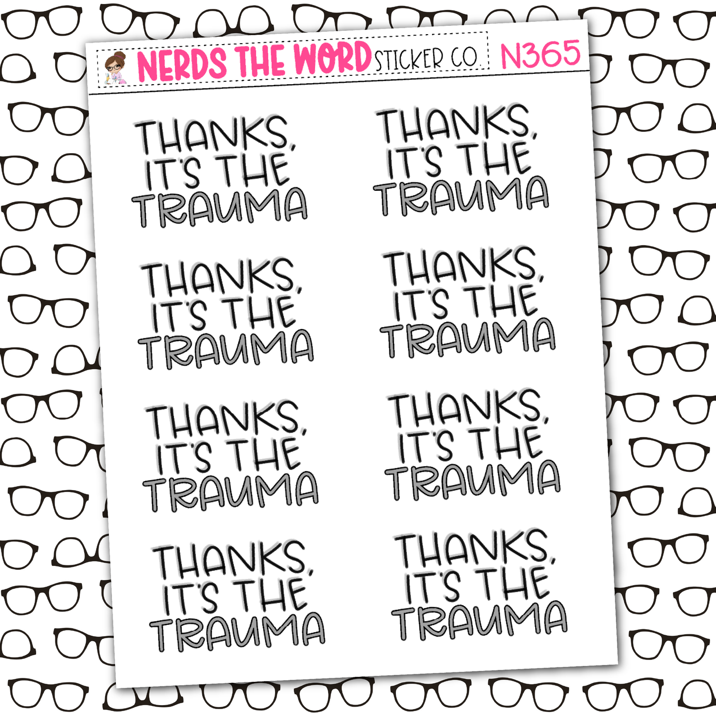 Trauma Sticker Sheet