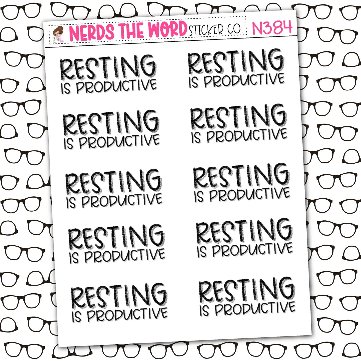 Resting is Productive Sticker Sheet