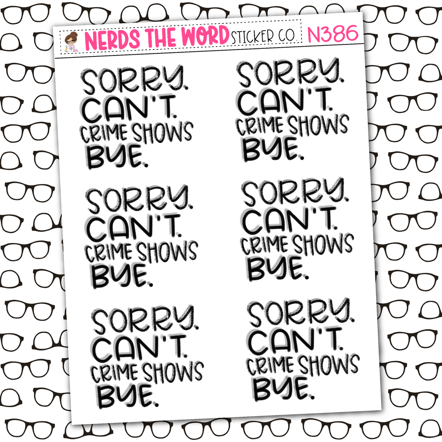 Crime Shows Sticker Sheet