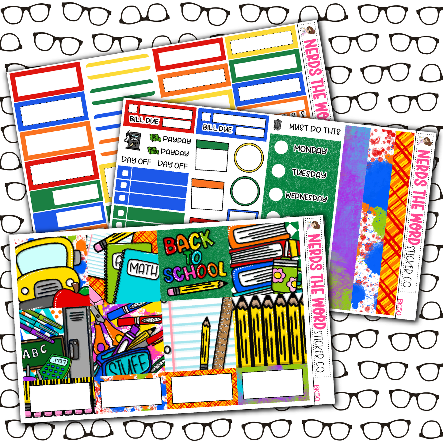 Back To School Monthly, Weekly and or Journaling Sticker Kit