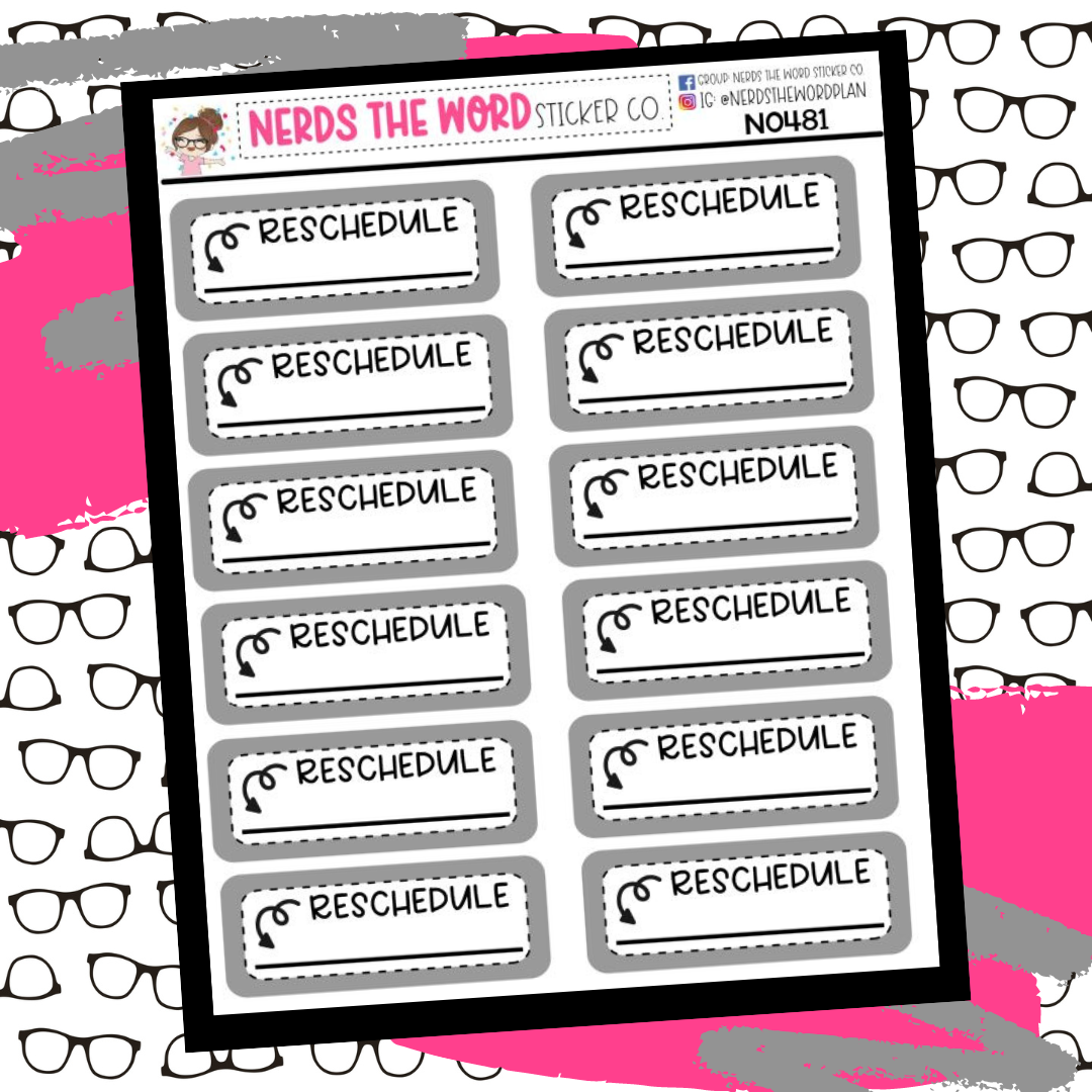 Reschedule Boxes Sticker Sheet