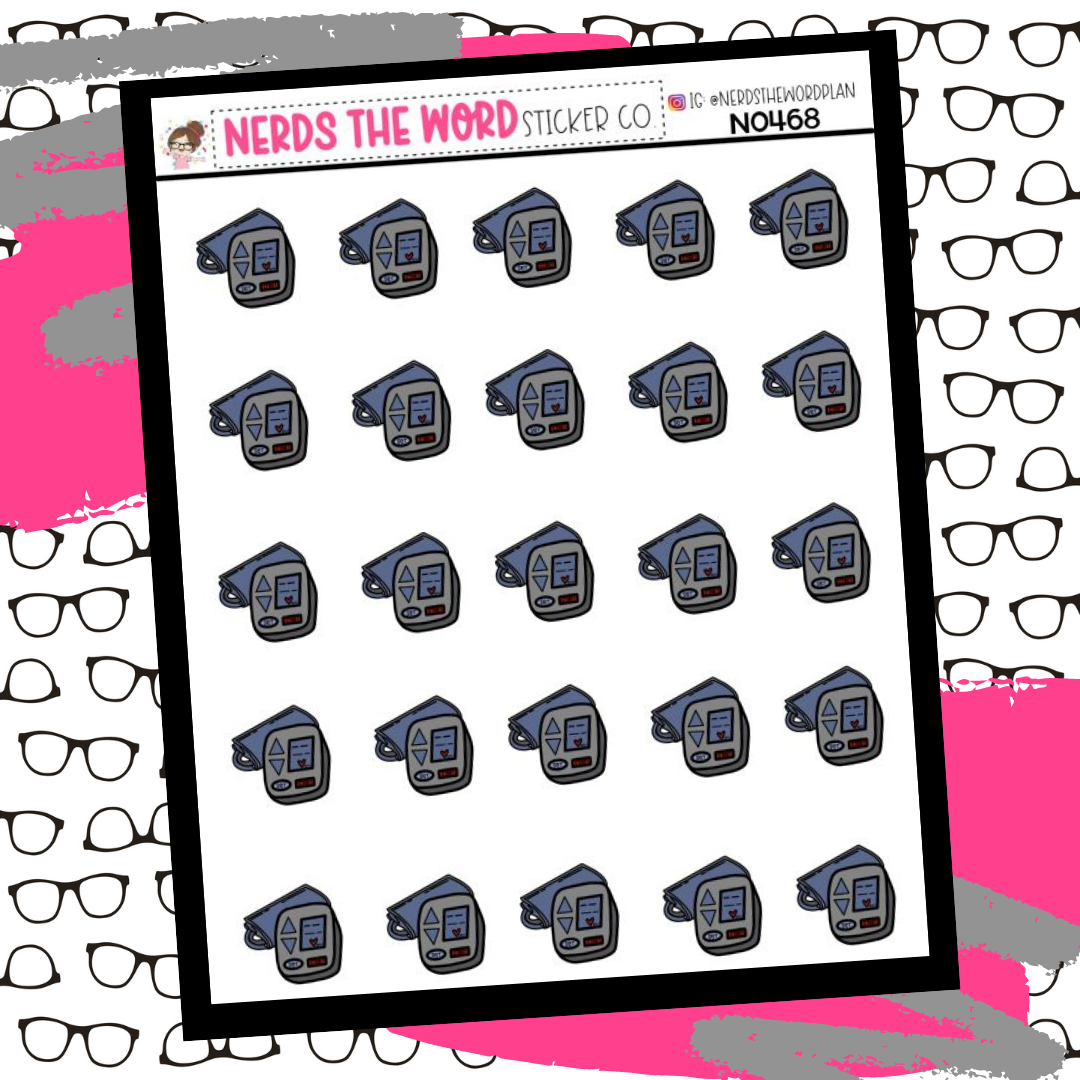 Blood Pressure Cuff Icon Sticker Sheet