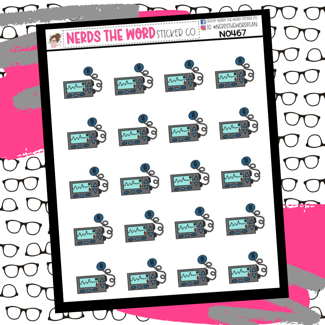 Insulin Pump Icon Sticker Sheet