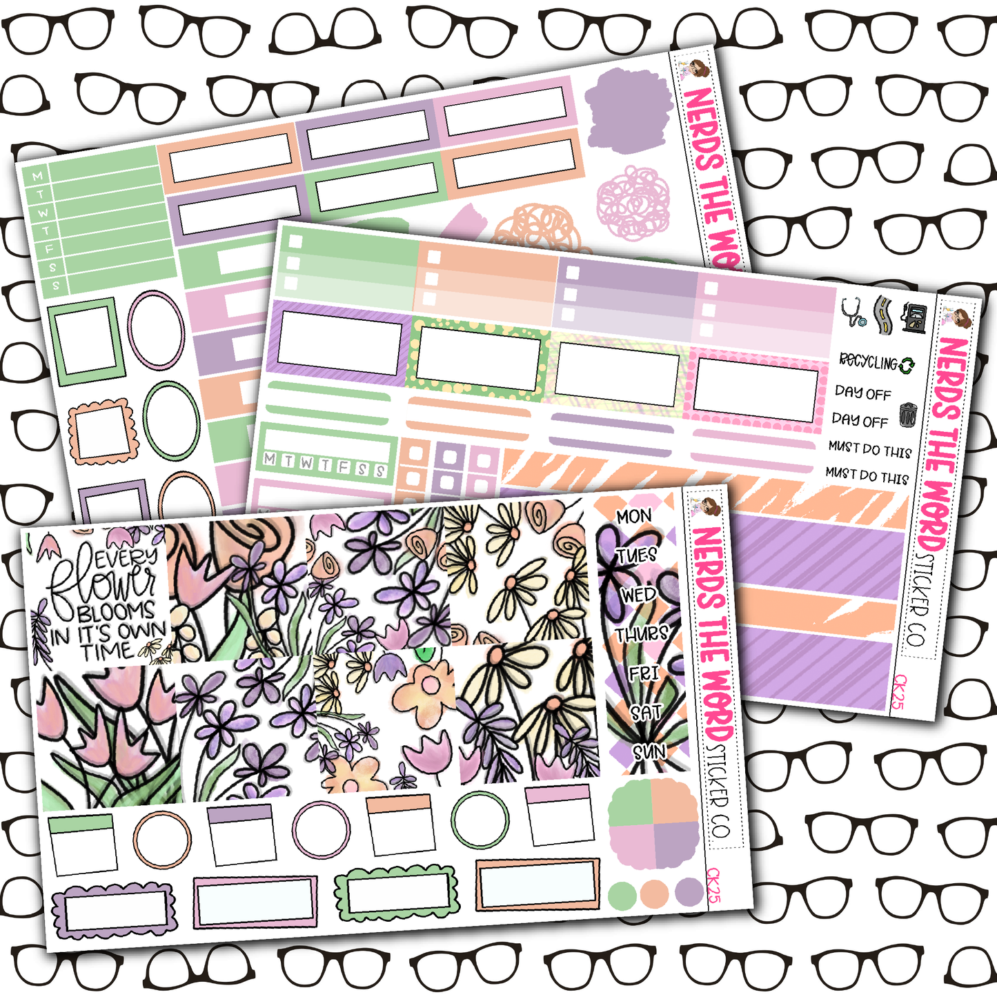 Watercolor Floweres Monthly, Weekly and or Journaling Sticker Kit
