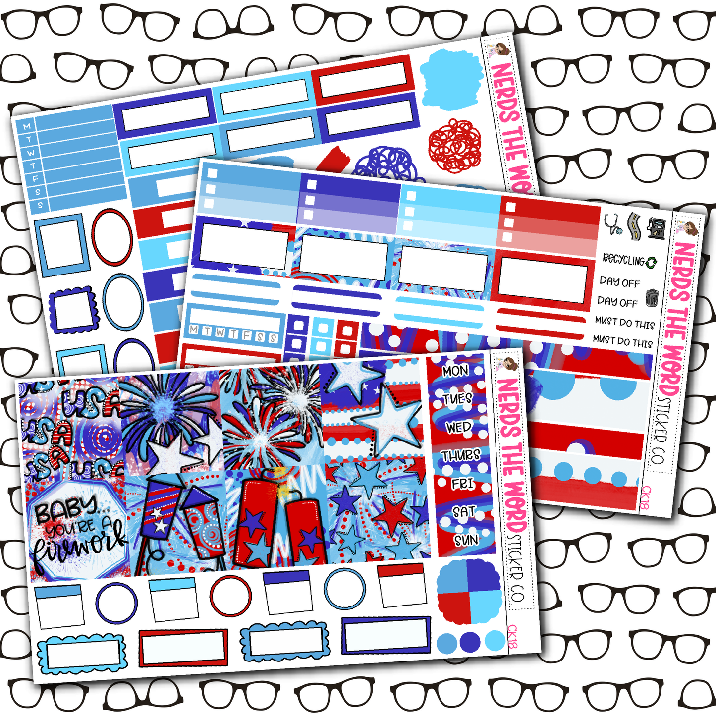 Firework Monthly, Weekly and or Journaling Sticker Kit