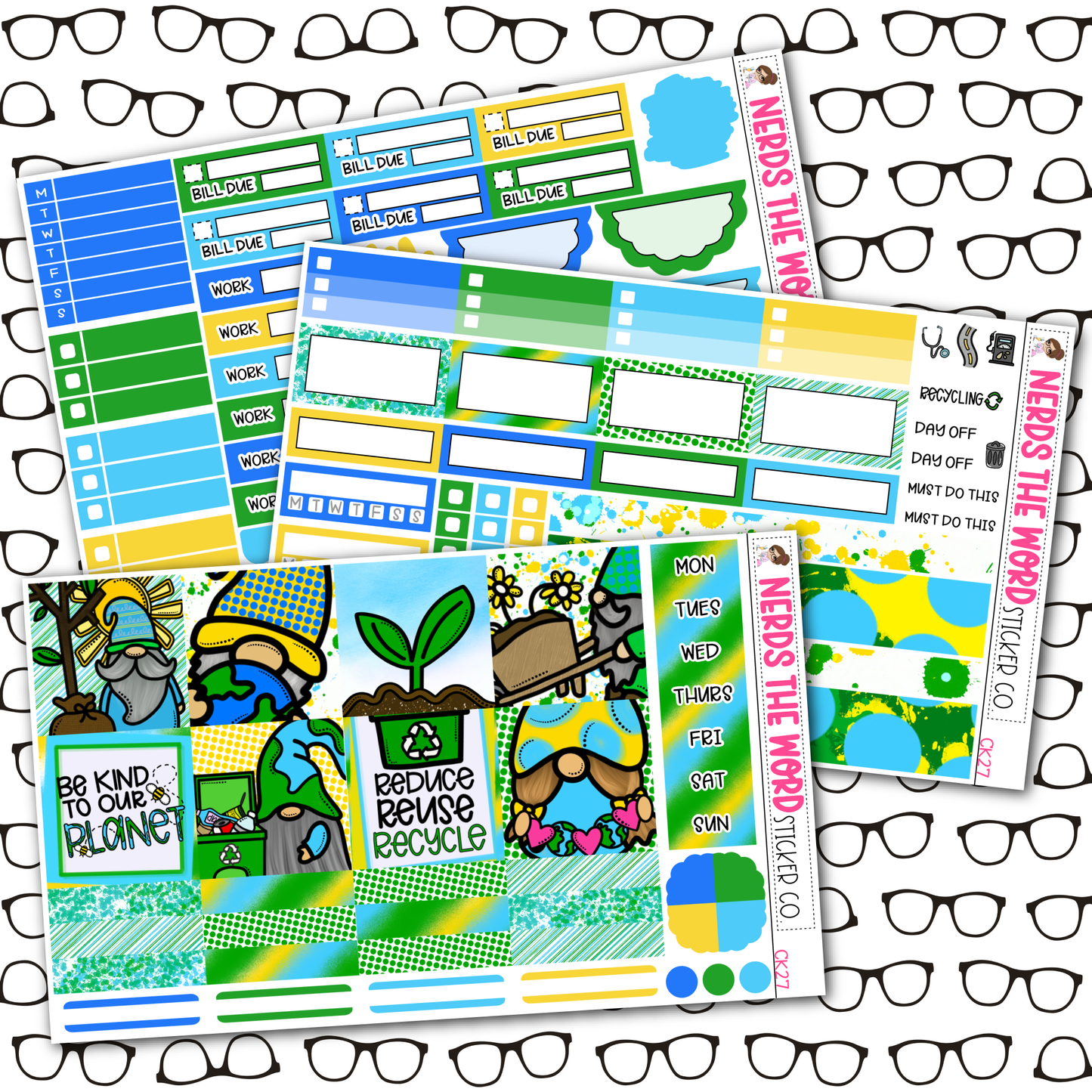 Earth Day Gnomes Weekly Planner Kit