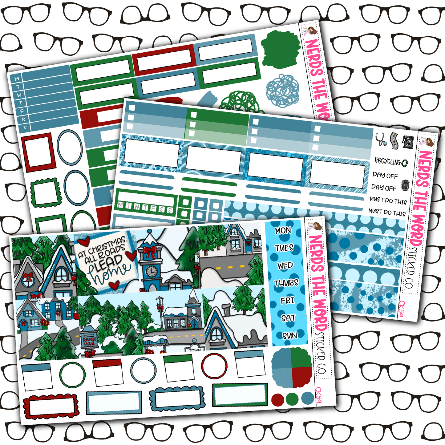 Christmas Village Monthly, Weekly and or Journaling Sticker Kit