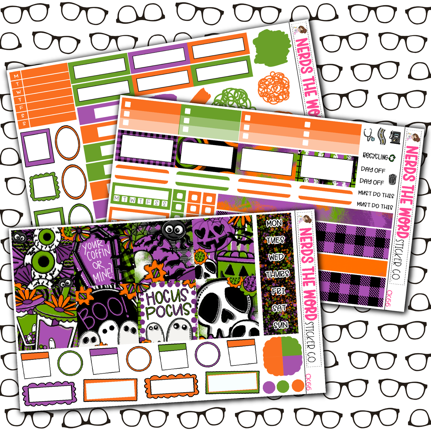 Spooky Season Monthly, Weekly and or Journaling Sticker Kit