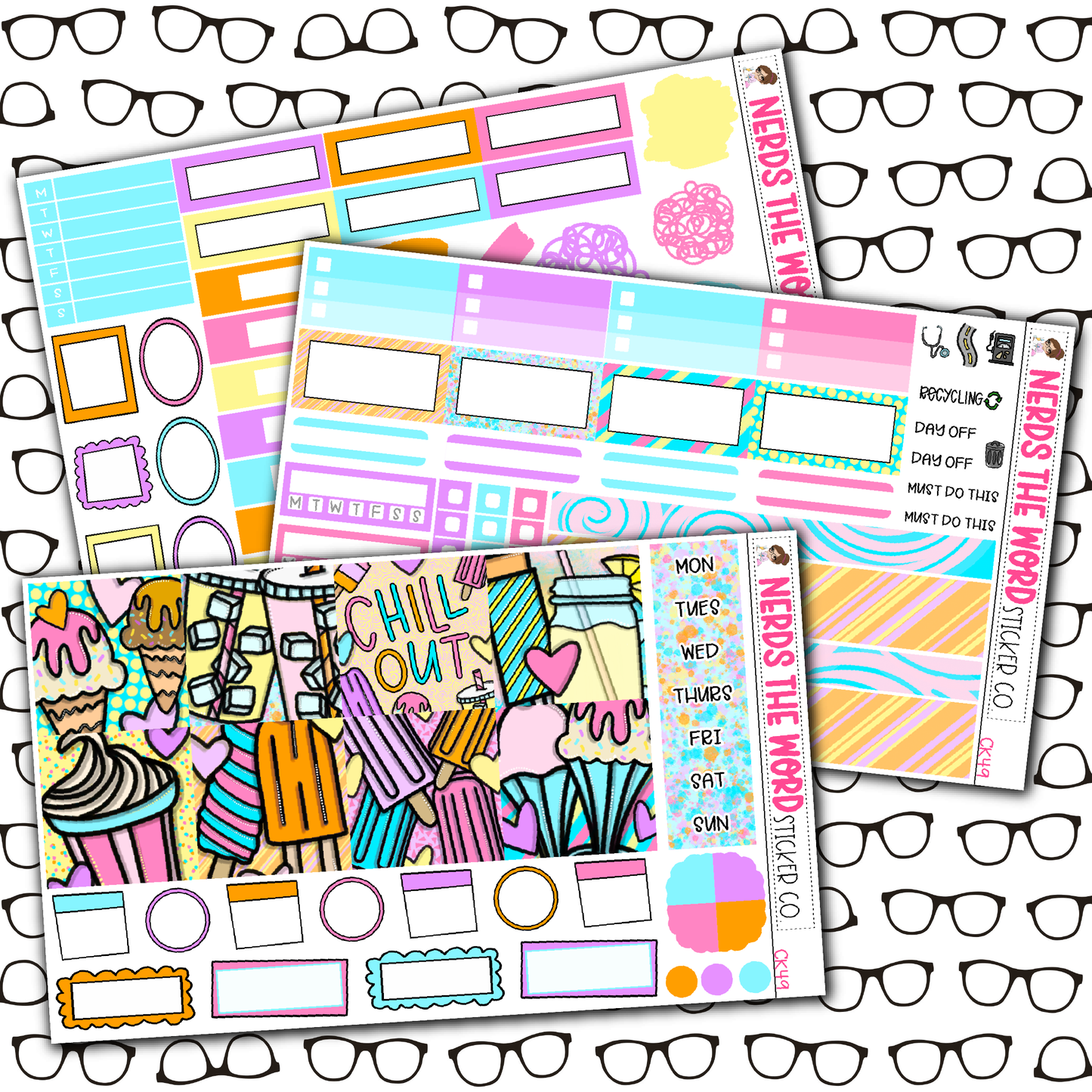 Chill Out Monthly, Weekly and or Journaling Sticker Kit