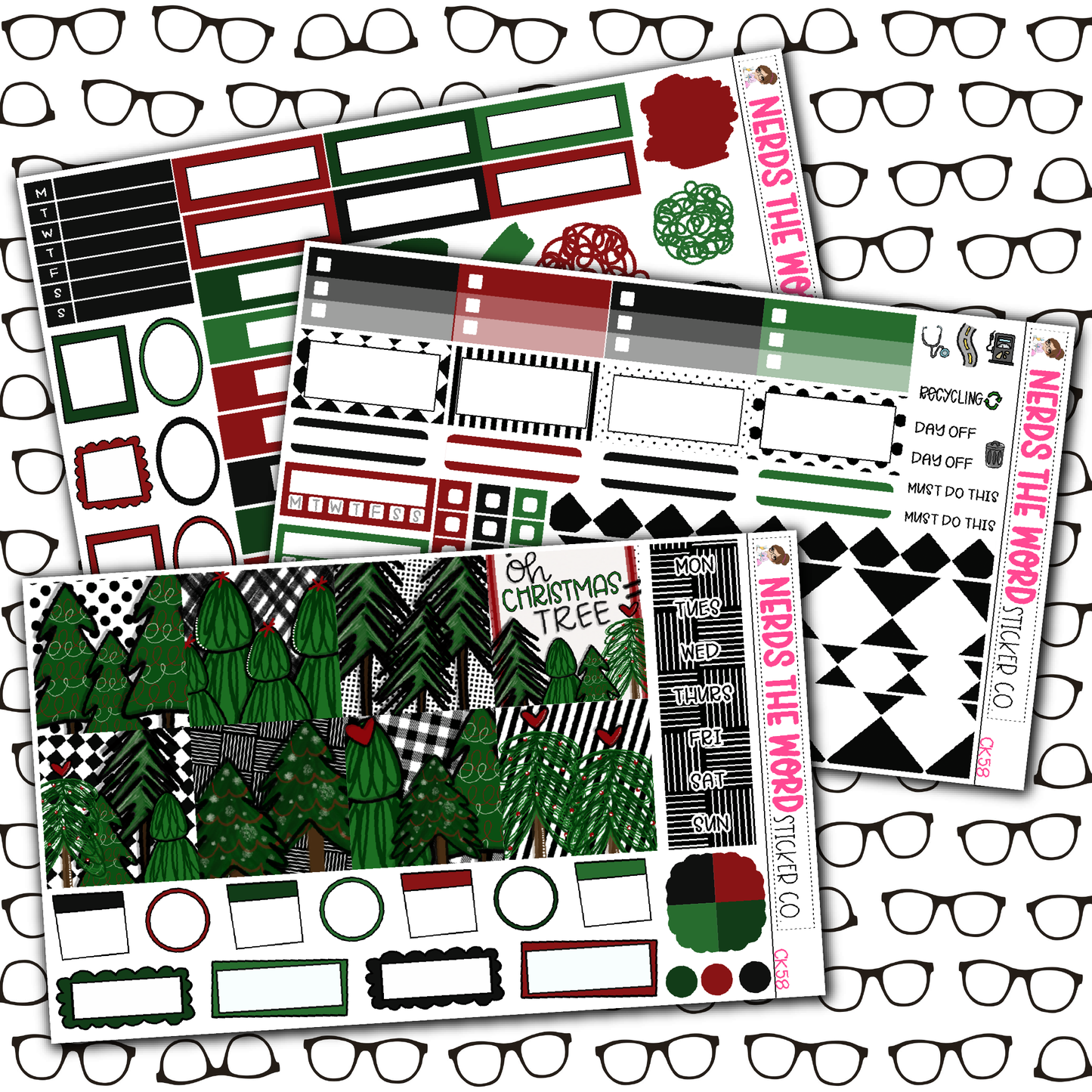 O Christmas Tree Monthly, Weekly and or Journaling Sticker Kit