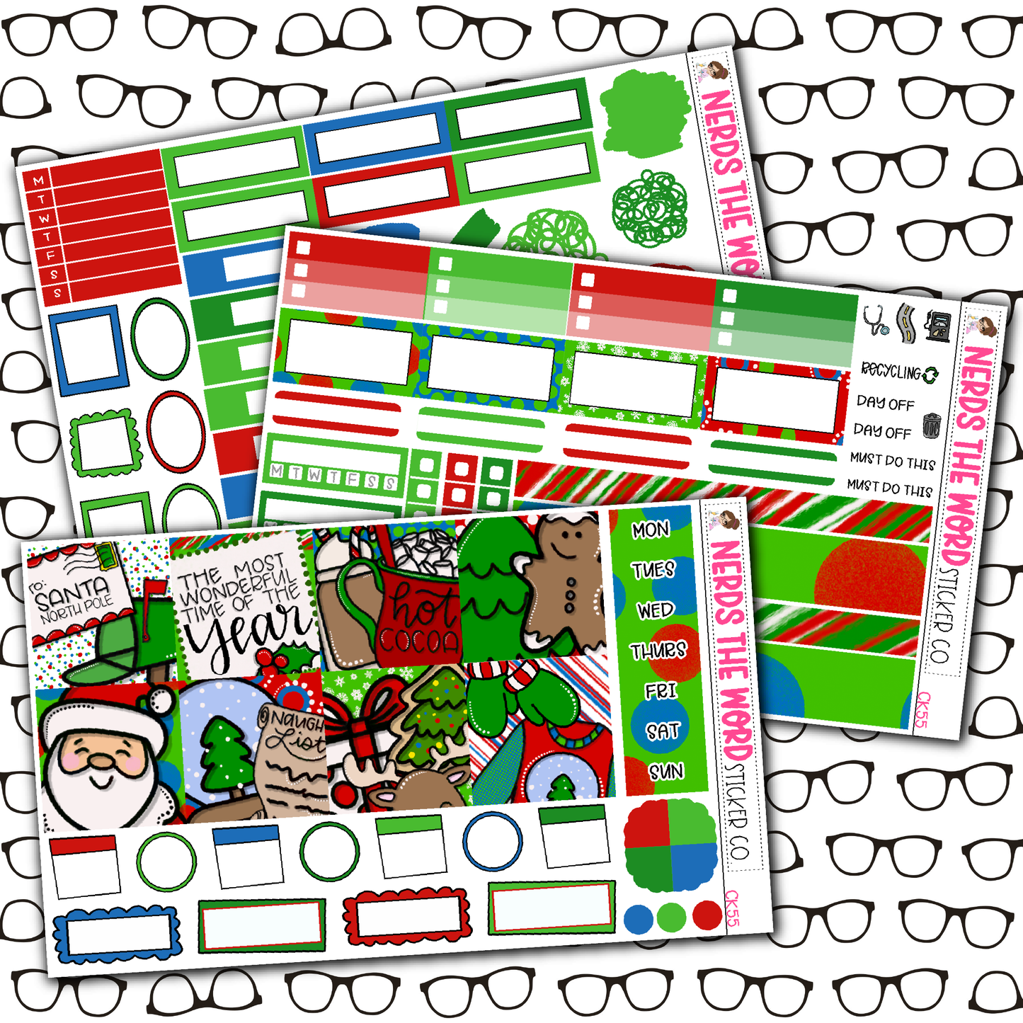 Classic Christmas Monthly, Weekly and or Journaling Sticker Kit