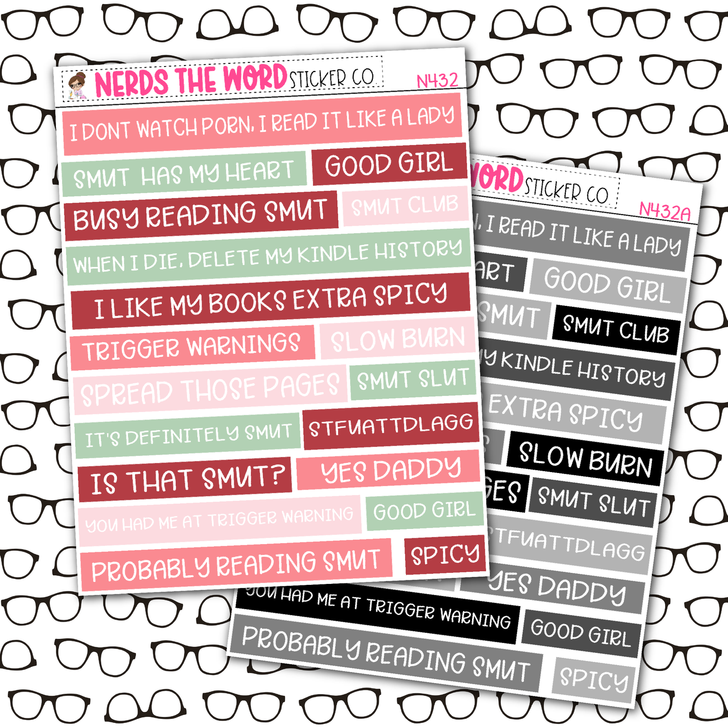 Smut Quote Bar Sticker Sheet