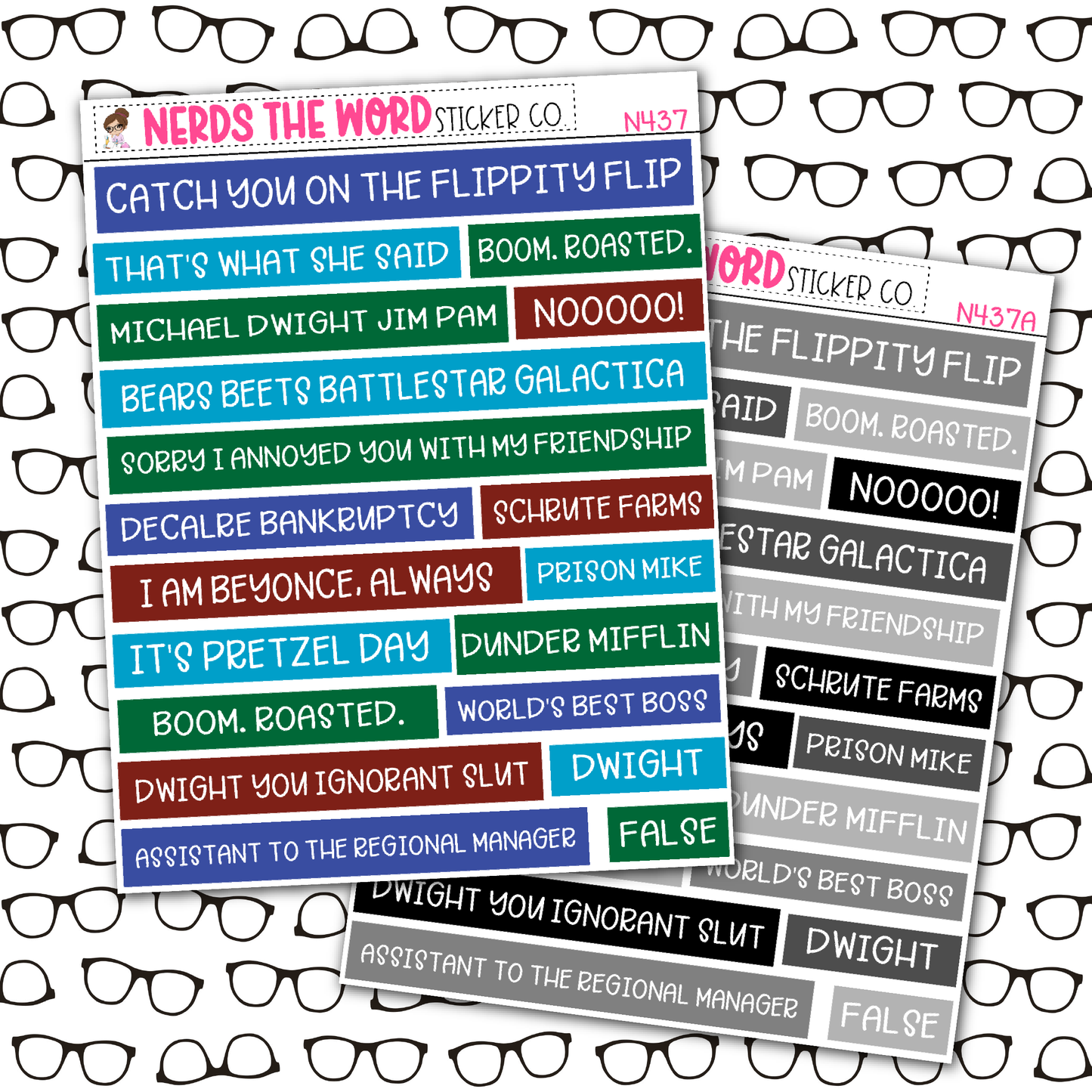 The Office Quote Bar Sticker Sheet