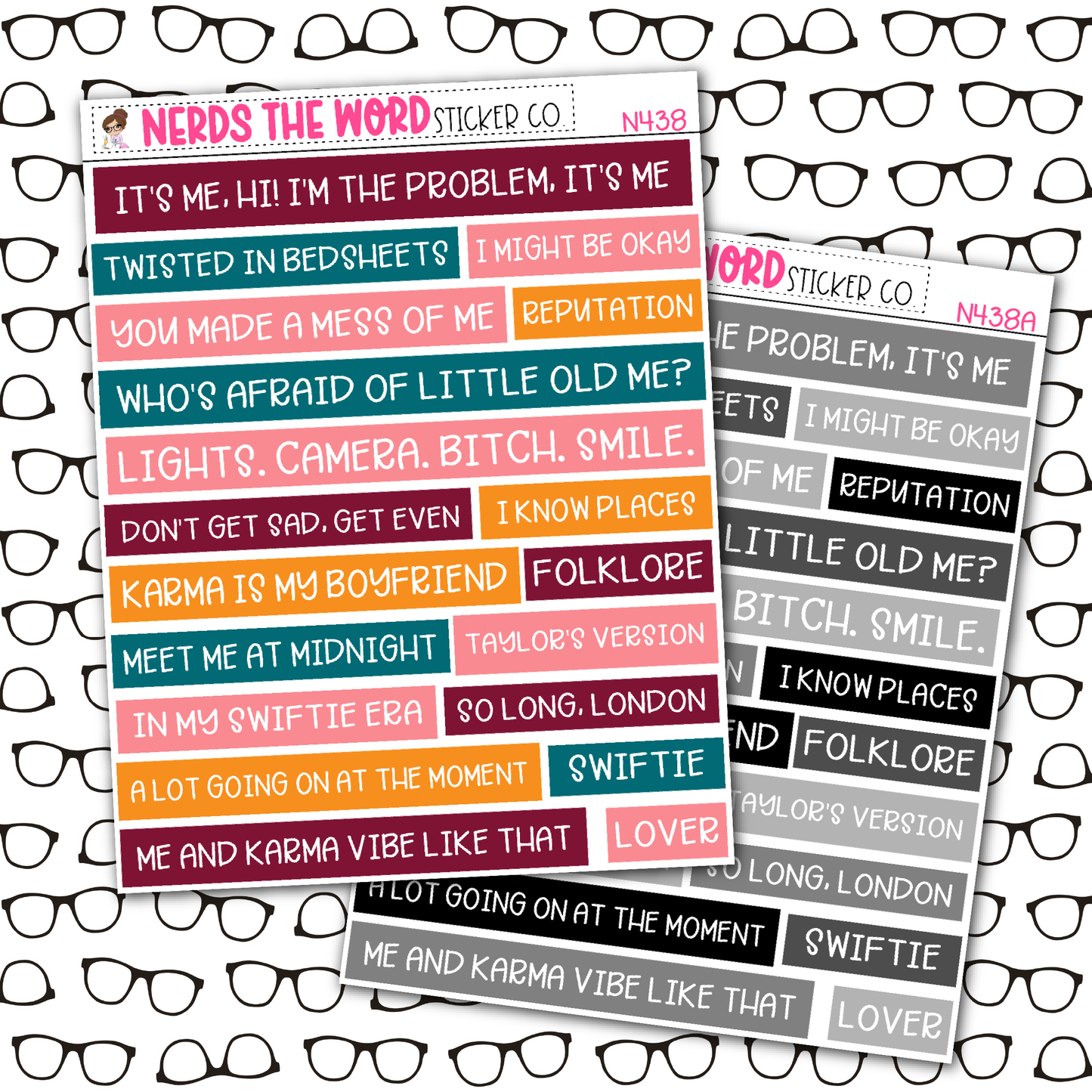 Swiftie Quote Bar Sticker Sheet