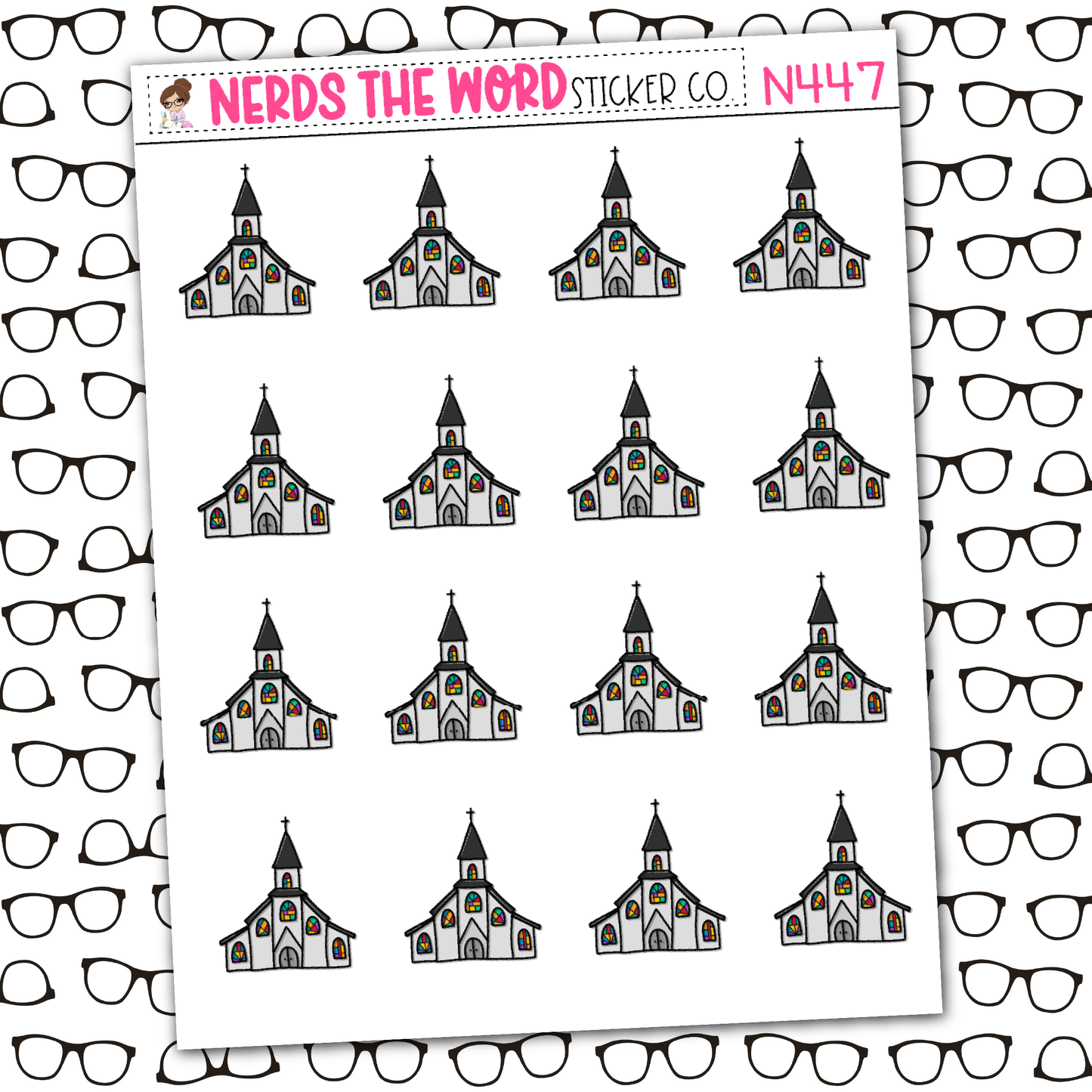 Church Icon Sticker Sheet