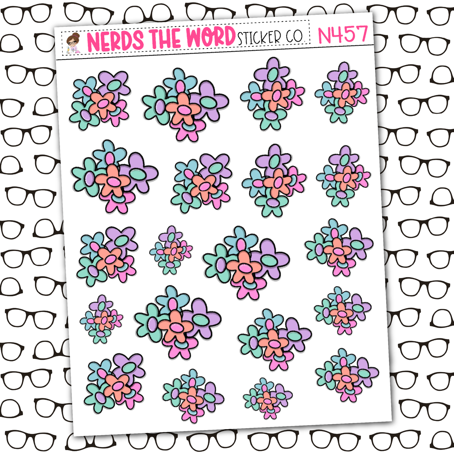 Cute Flowers Sticker Sheet