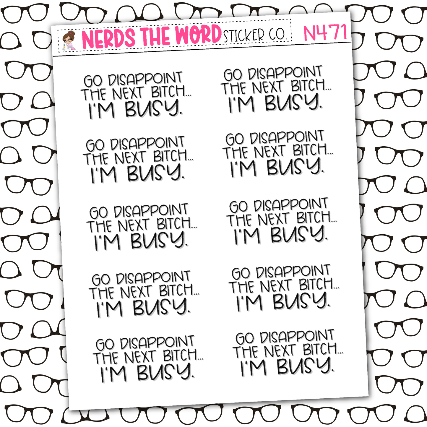 I'm Busy Sticker Sheet