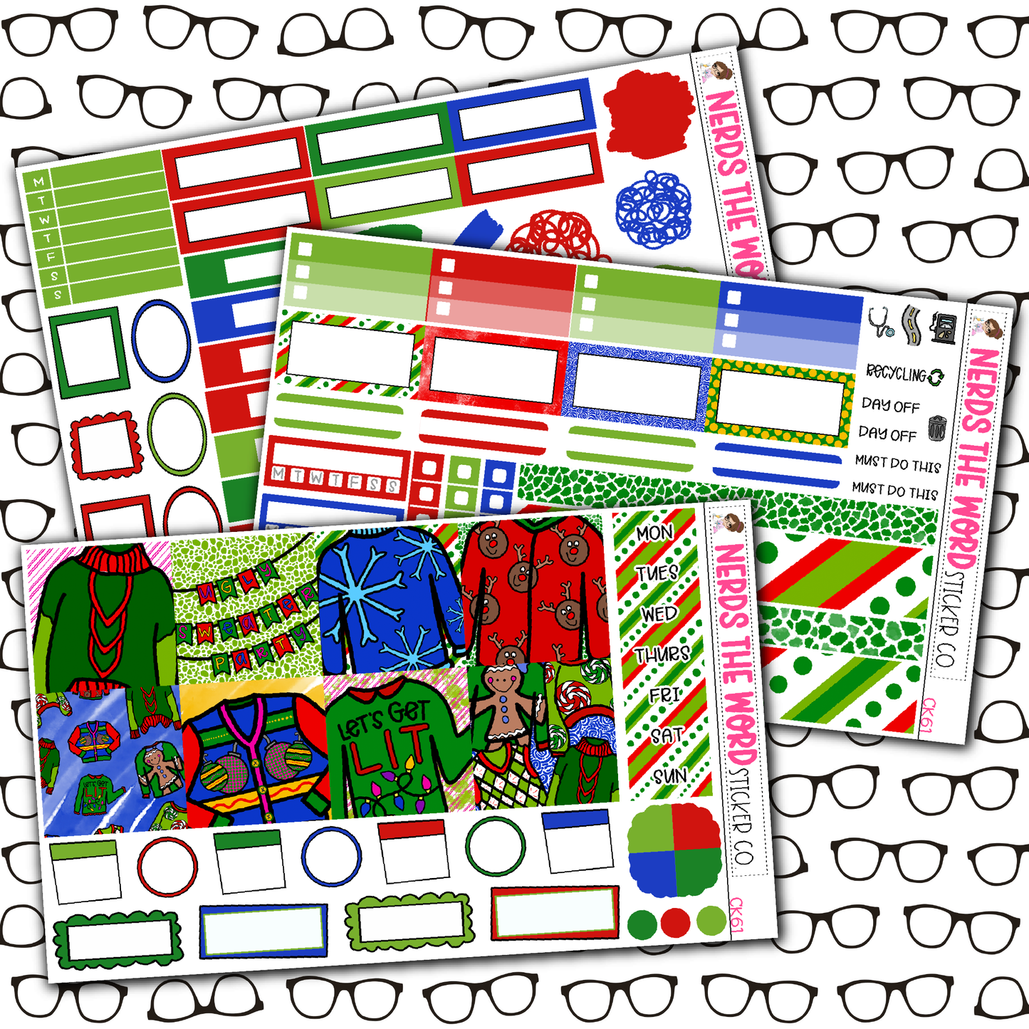 Ugly Sweater Monthly, Weekly and or Journaling Sticker Kit