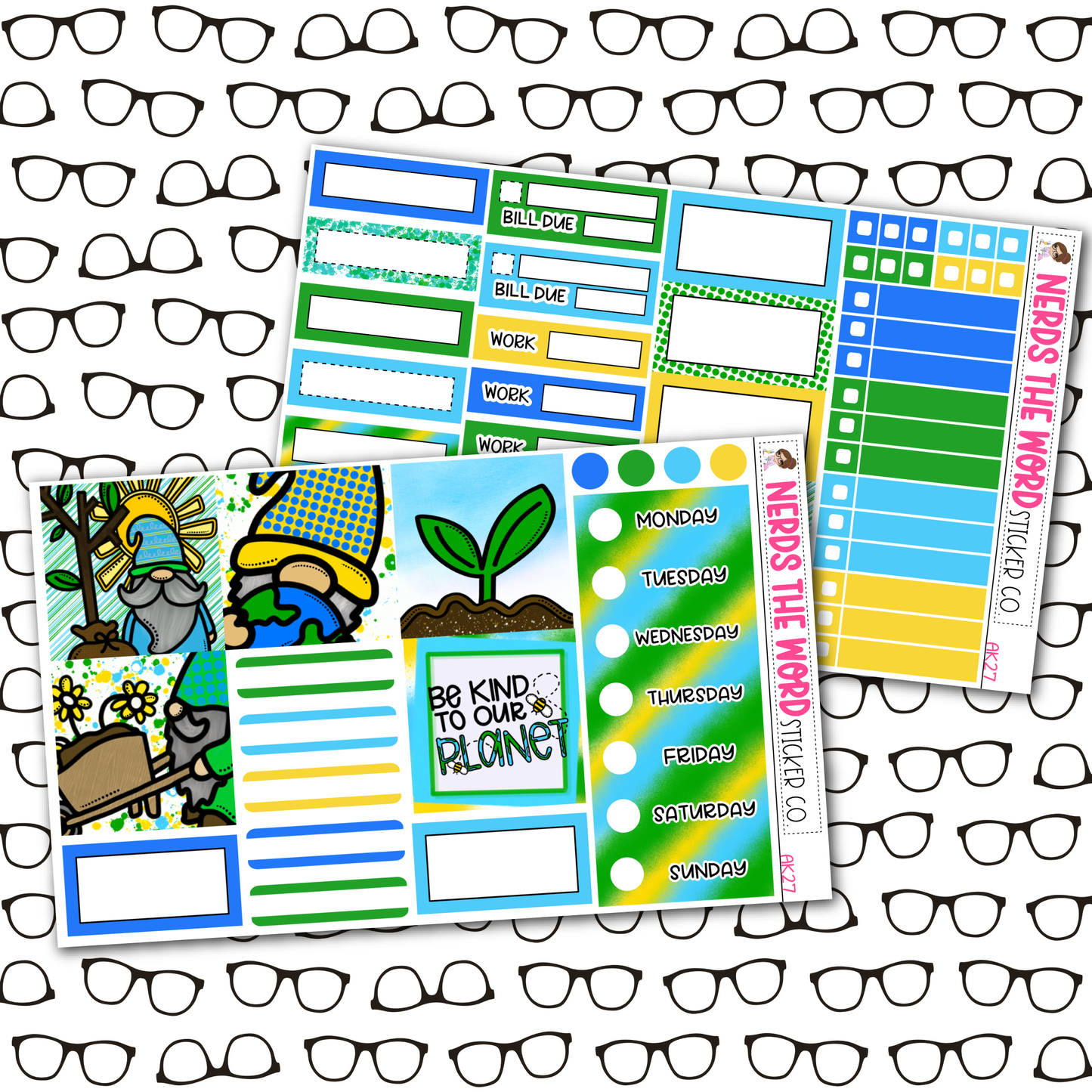 Earth Day Gnomes Weekly Planner Kit