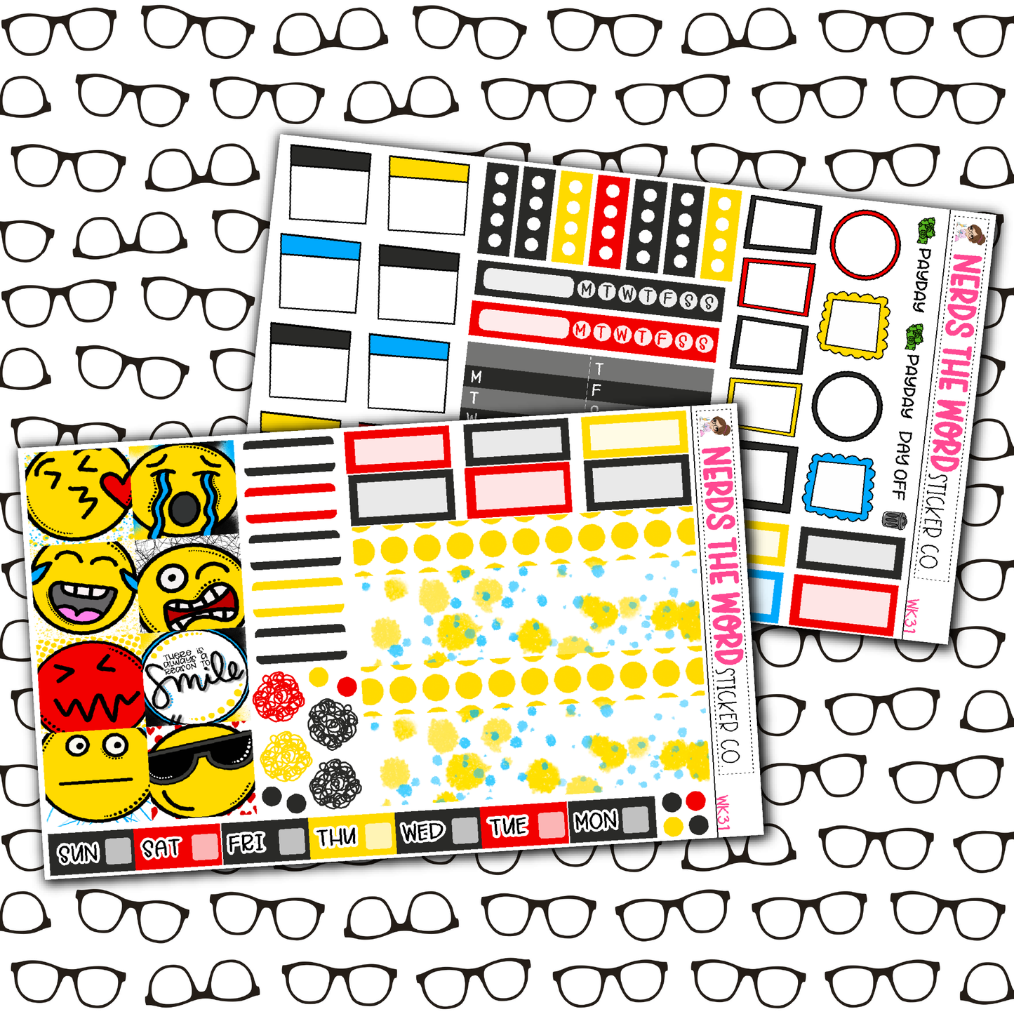 Faces Monthly, Weekly and or Journaling Sticker Kit