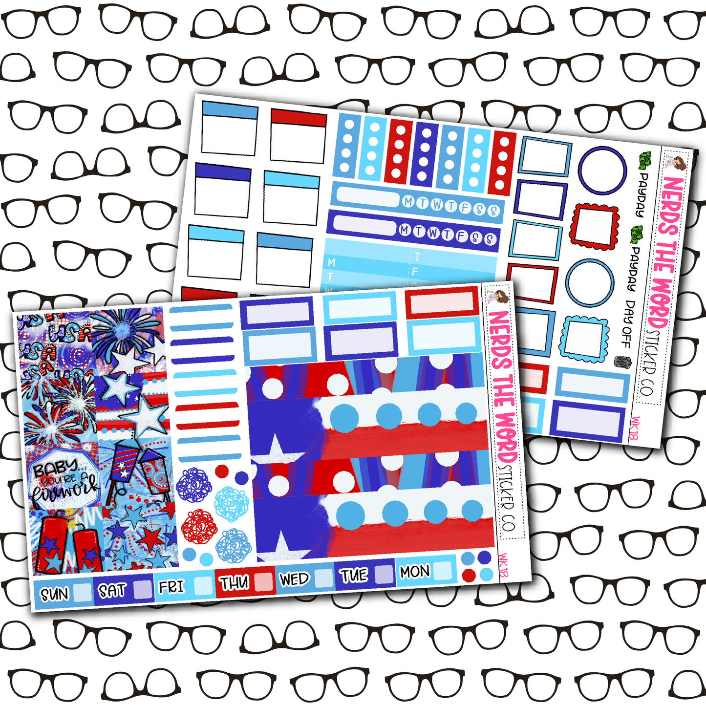 Firework Monthly, Weekly and or Journaling Sticker Kit