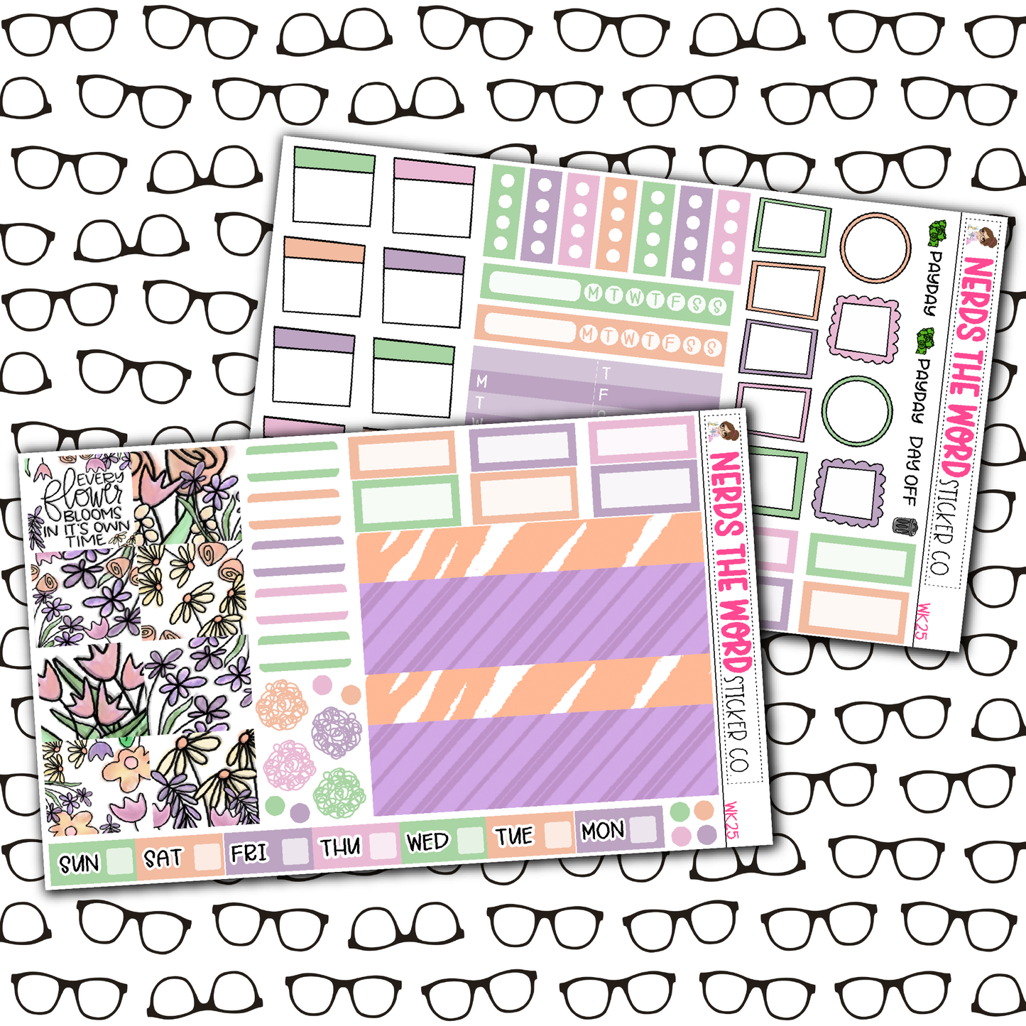 Watercolor Floweres Monthly, Weekly and or Journaling Sticker Kit