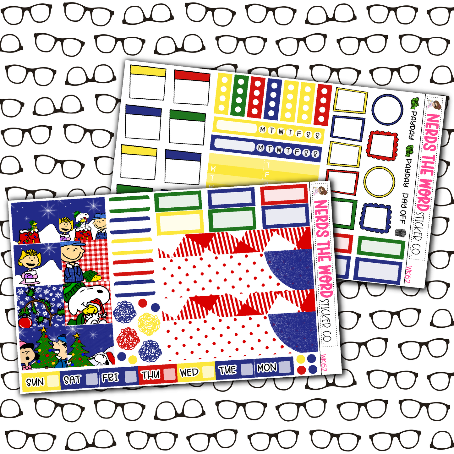Dog Christmas Monthly, Weekly and or Journaling Sticker Kit