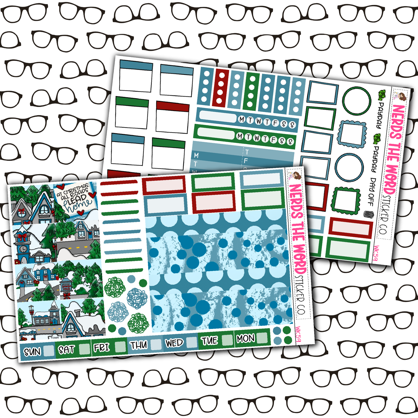 Christmas Village Monthly, Weekly and or Journaling Sticker Kit