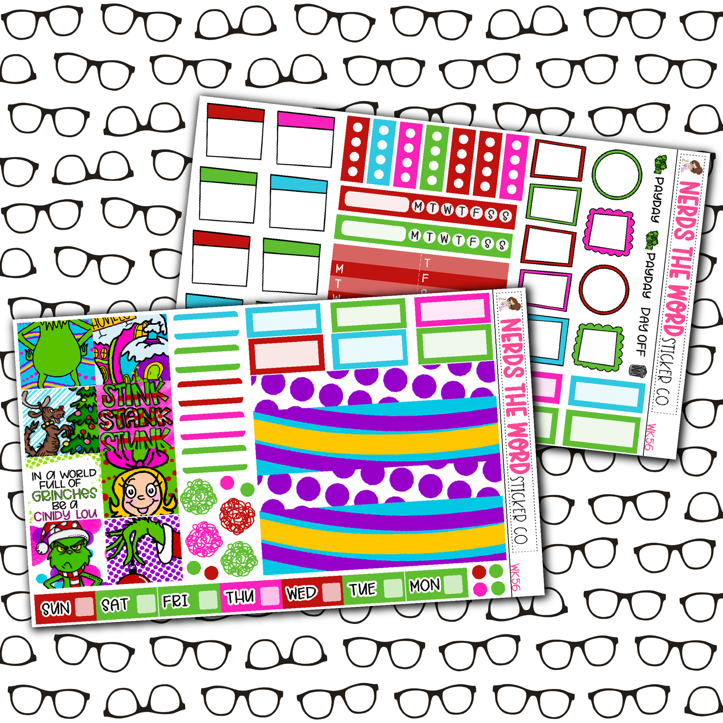 You're a Mean One Monthly, Weekly and or Journaling Sticker Kit