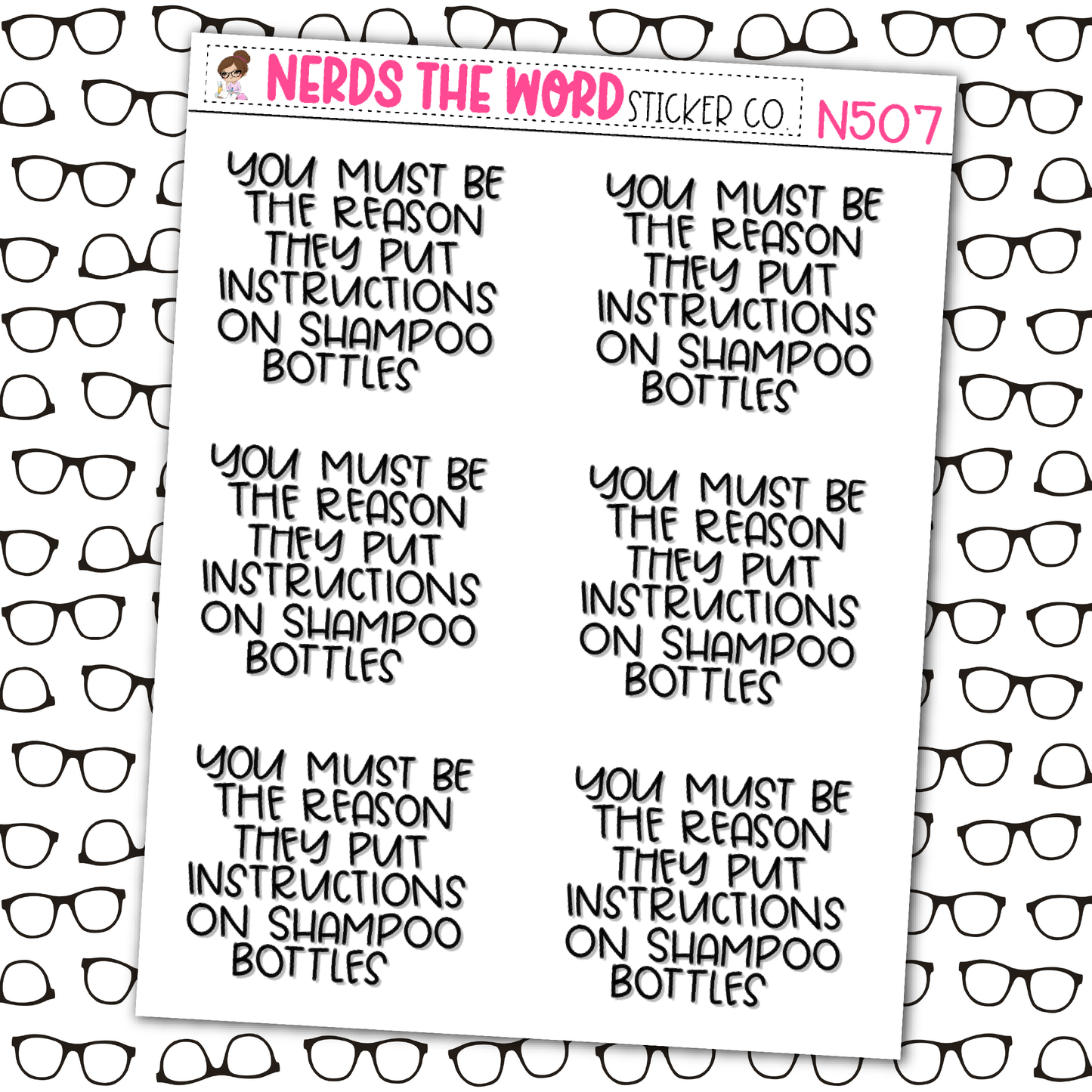 Shampoo Bottles Sticker Sheet