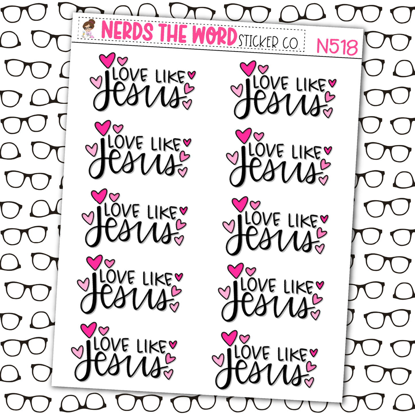 Love Like Jesus Sticker Sheet