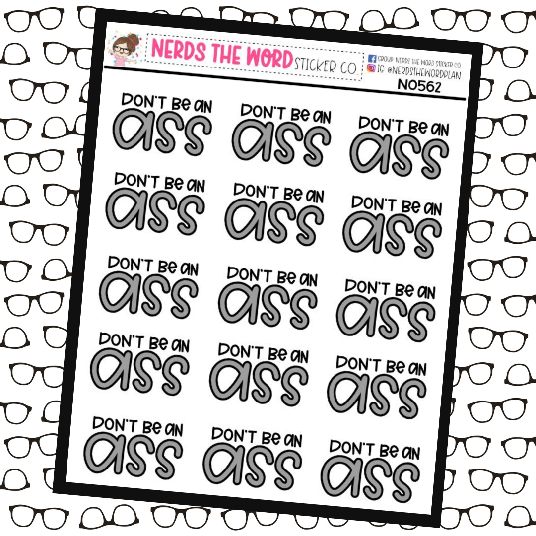 Don't Be An Ass Snarky Planner Stickers
