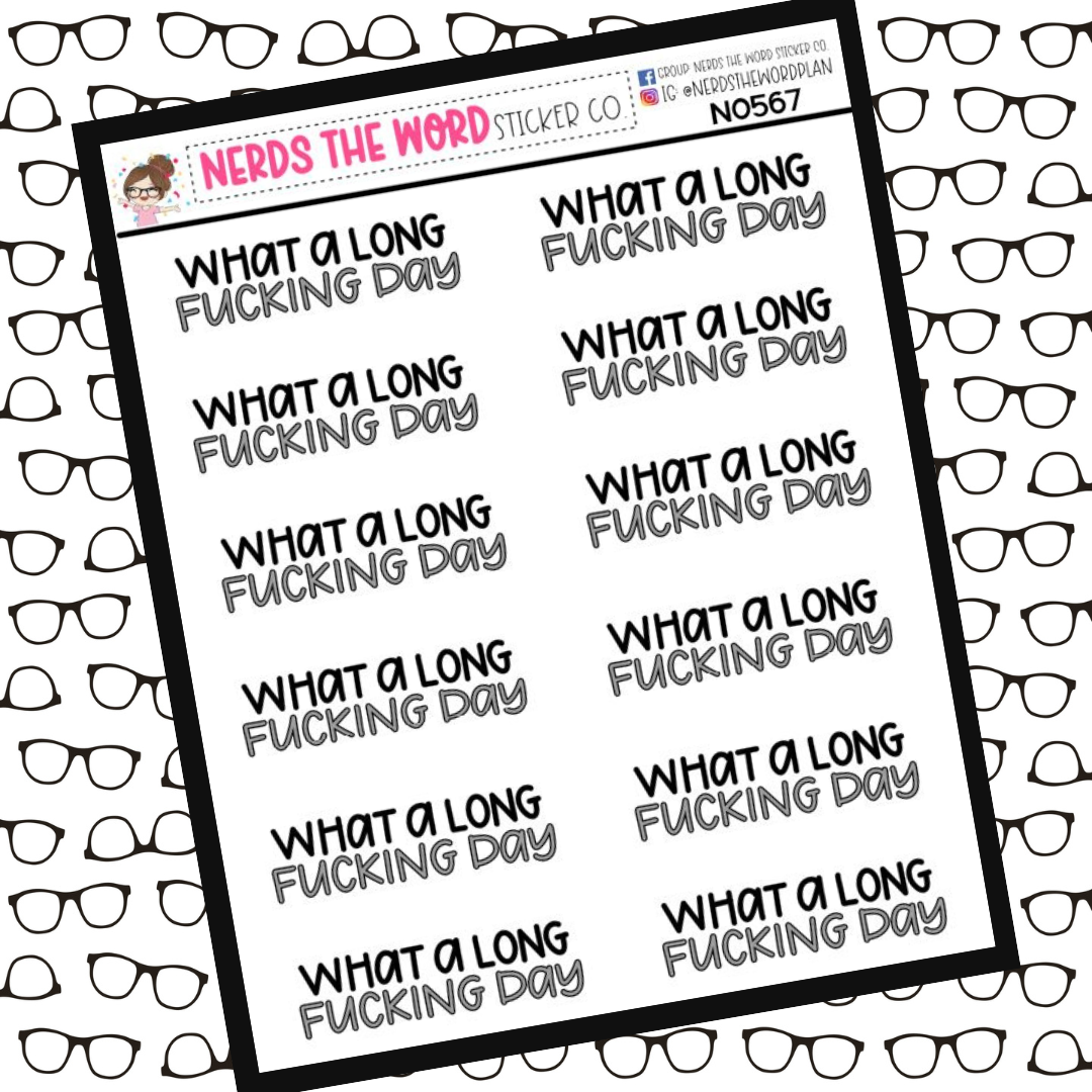 Long Fucking Day Planner Sticker Sheet