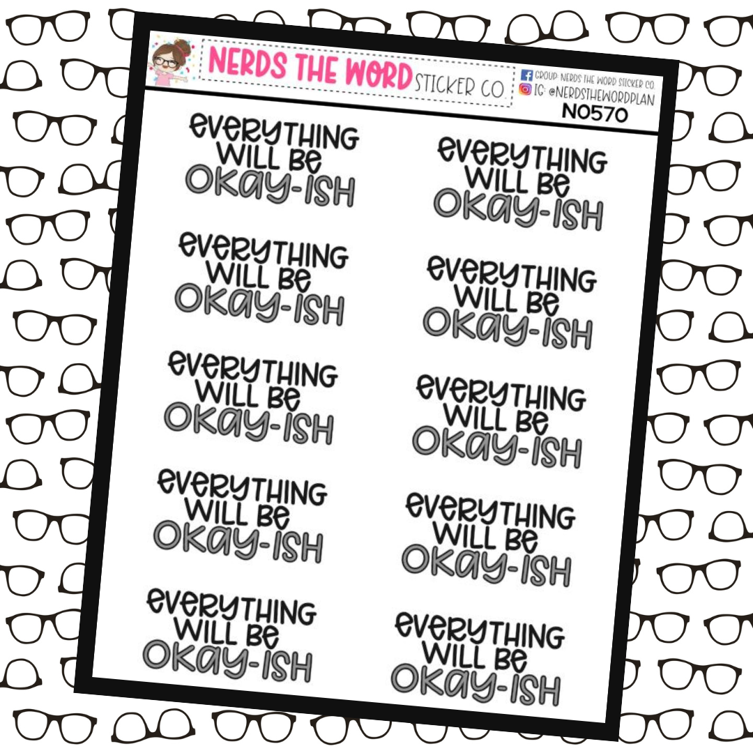 Okayish Snarky Planner Sticker Sheet
