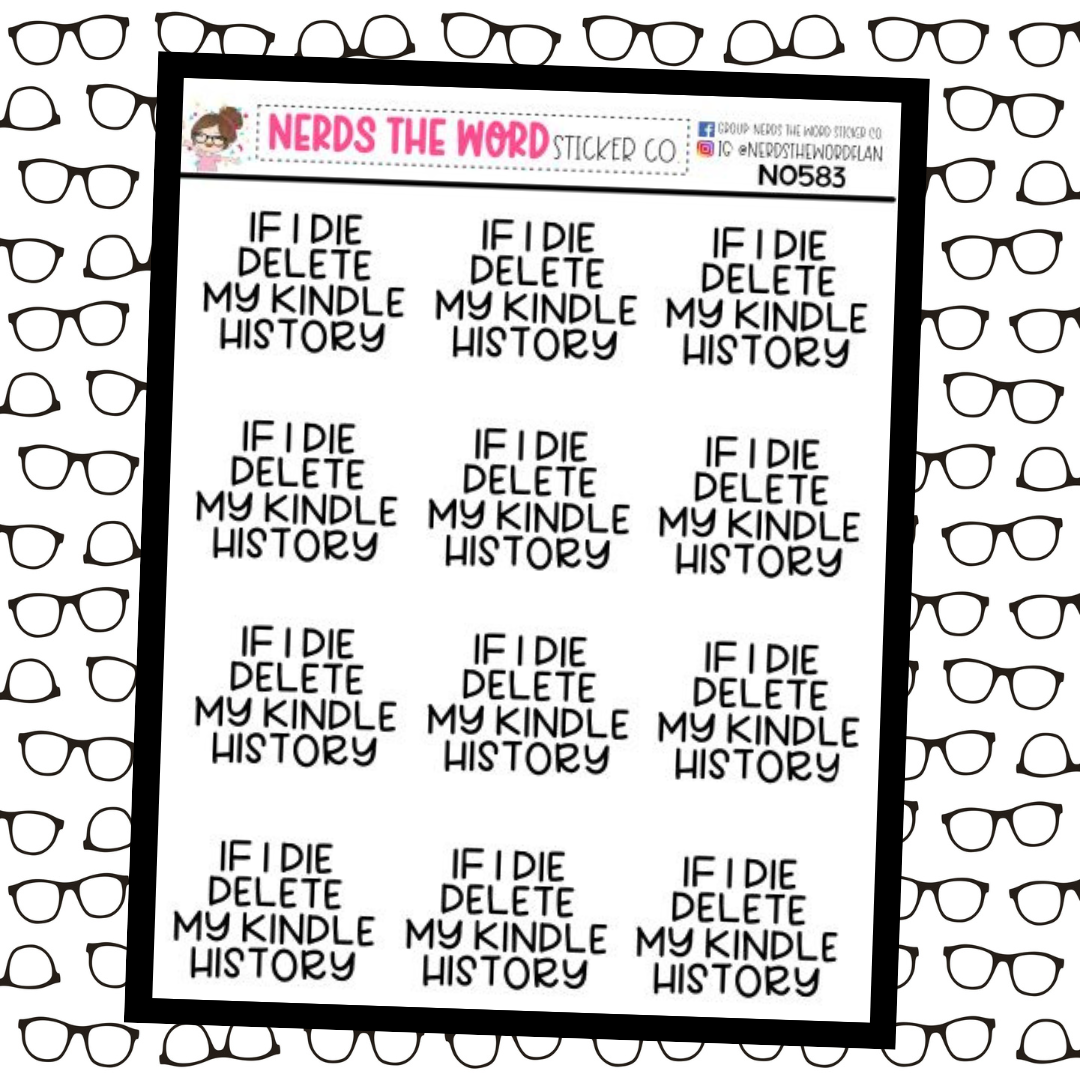 Kindle History Snarky Planner Stickers – Nerds The Word Sticker Co.