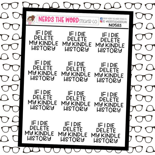 Kindle History Snarky Planner Stickers
