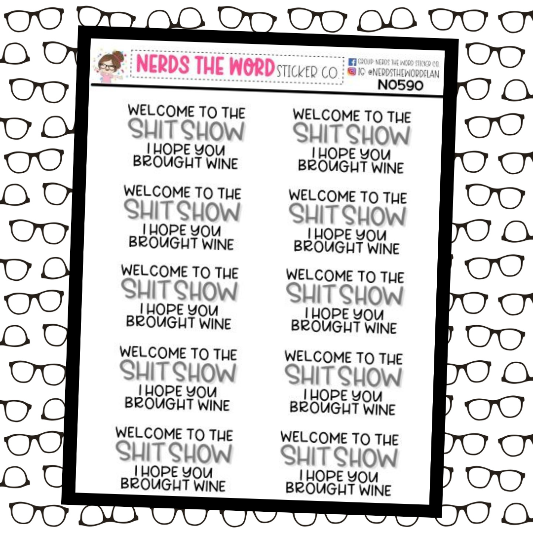 Shit Show, Bring Wine Planner Stickers