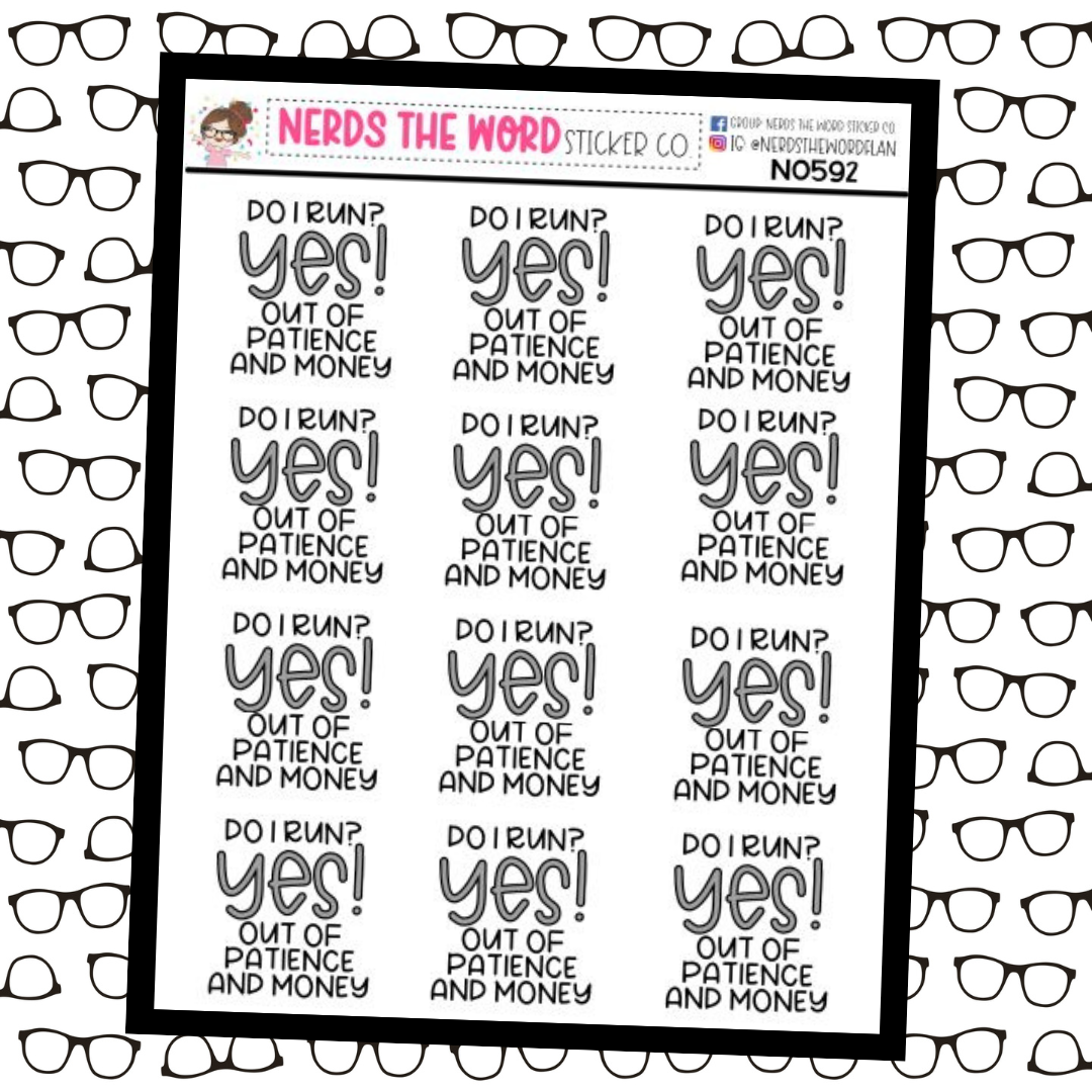 Yes, I run! Planner Stickers