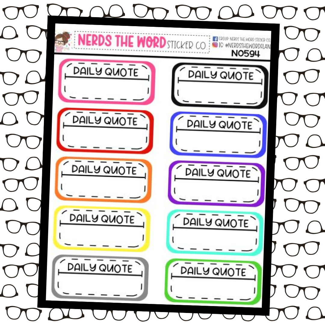 Daily Quote Half Box Planner Stickers – Nerds The Word Sticker Co.