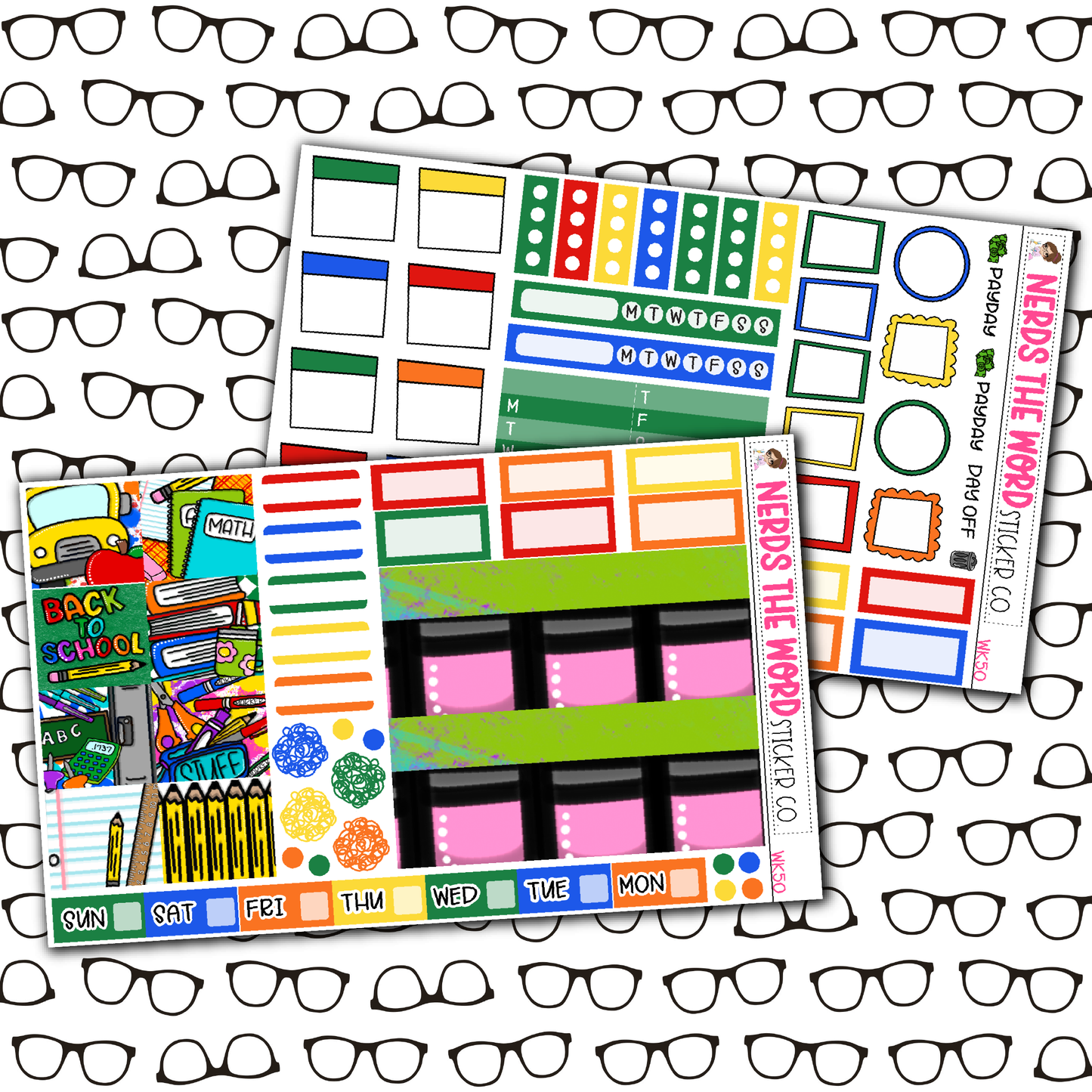 Back To School Monthly, Weekly and or Journaling Sticker Kit